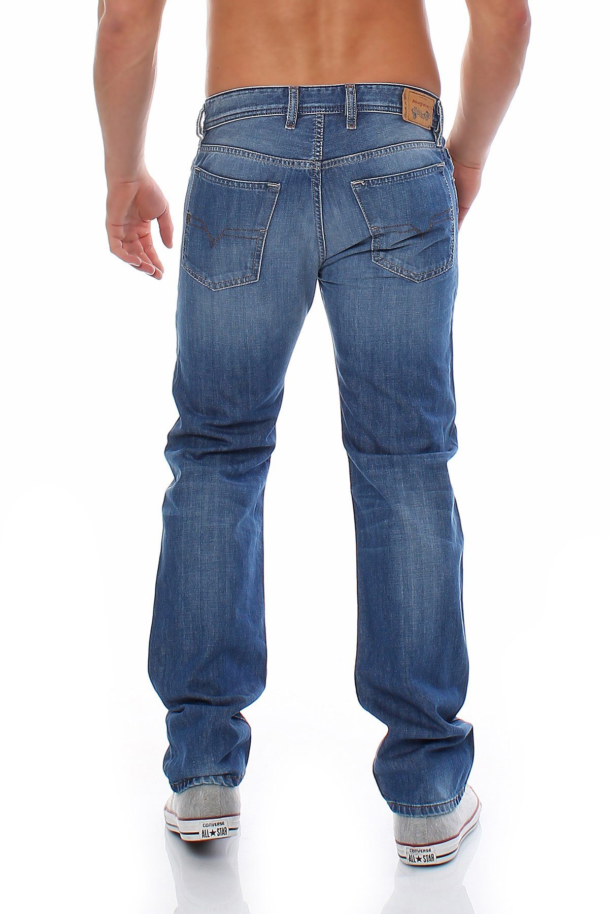 Regular-fit-Jeans L32 Blau, Used-Look, W28 Stretch Diesel Herren 0839C Dezenter Pocket Anteil, Style, 5 Größe: ohne Waykee
