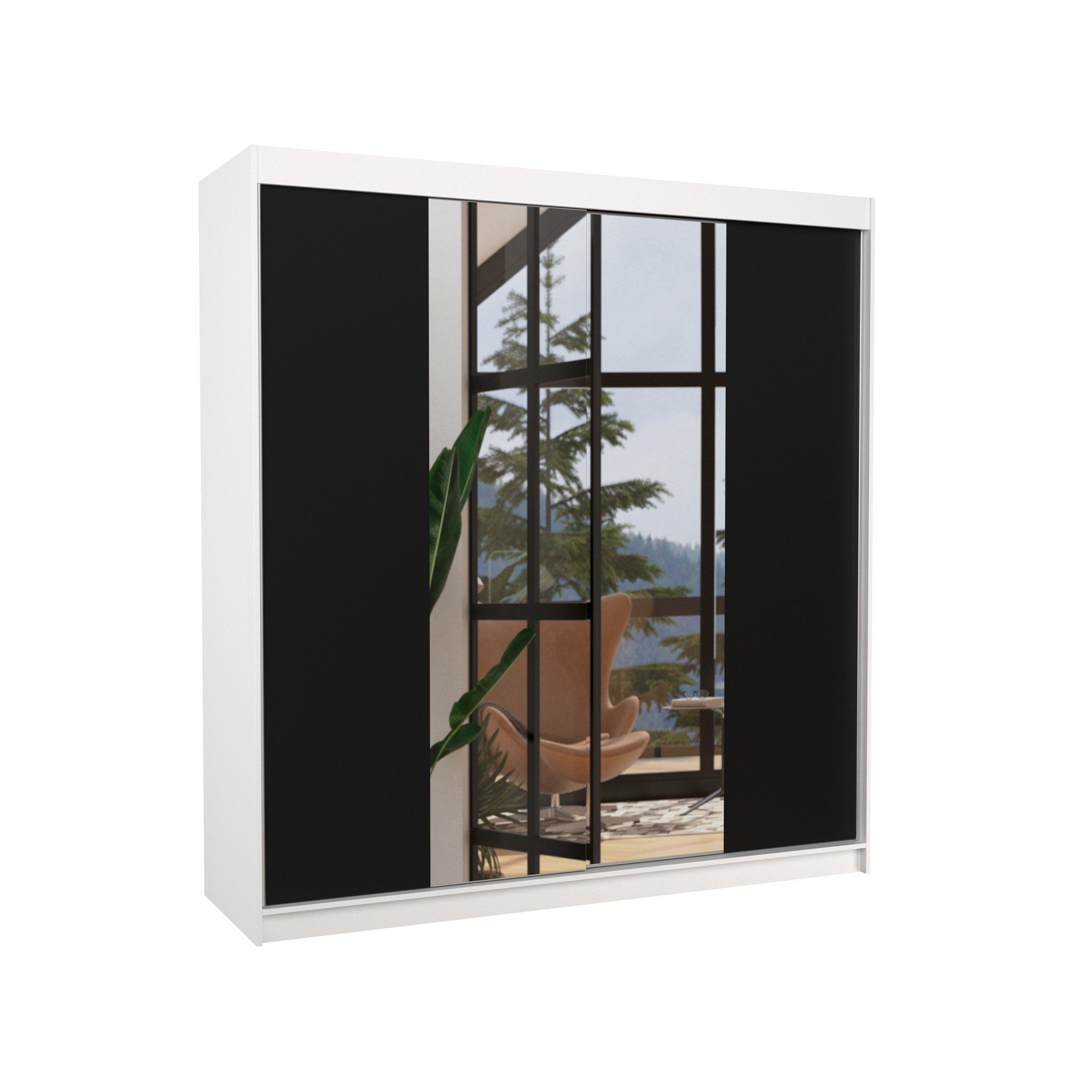 Fun Möbel Schiebetürenschrank Schrank Nr.410 Dekor, Maß: 200 x 215 x 58 cm
