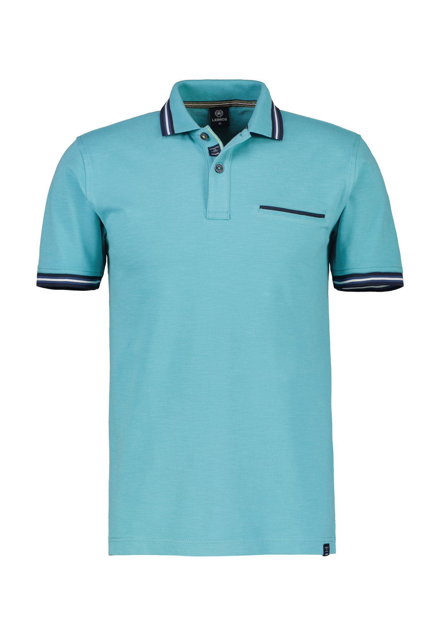 in Poloshirt TURQUOISE LIGHT Struktur-Piqué LERROS Poloshirt LERROS