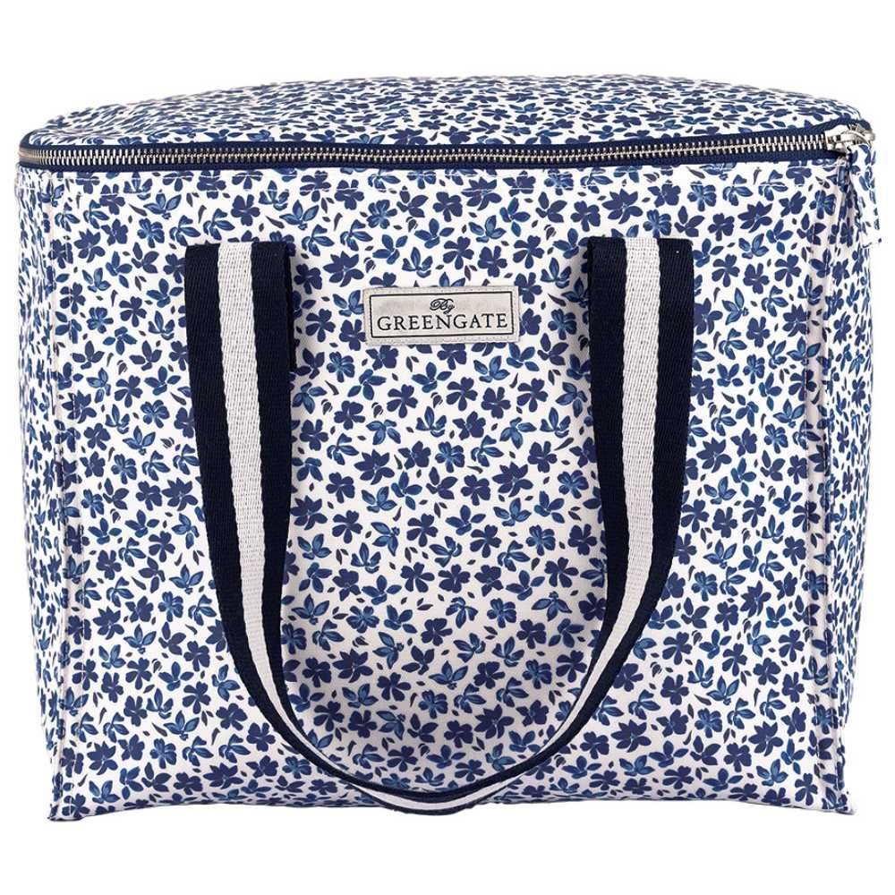 Greengate Henkeltasche Greengate Kühltasche DAHLA Weiß Blau Blumen