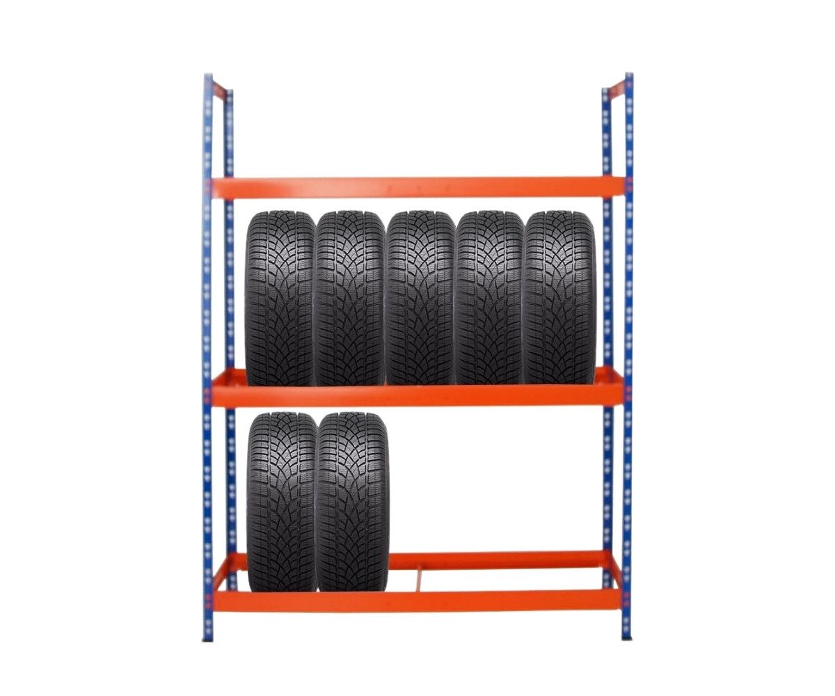 PROREGAL® Schwerlastregal Reifenregal Räderregal TIGER XL 900kg Gesamtlast für 18-21 Reifen, Bis zu 21 Winterreifen Sommerreifen Allwetterreifen 900kg Gesamtlast