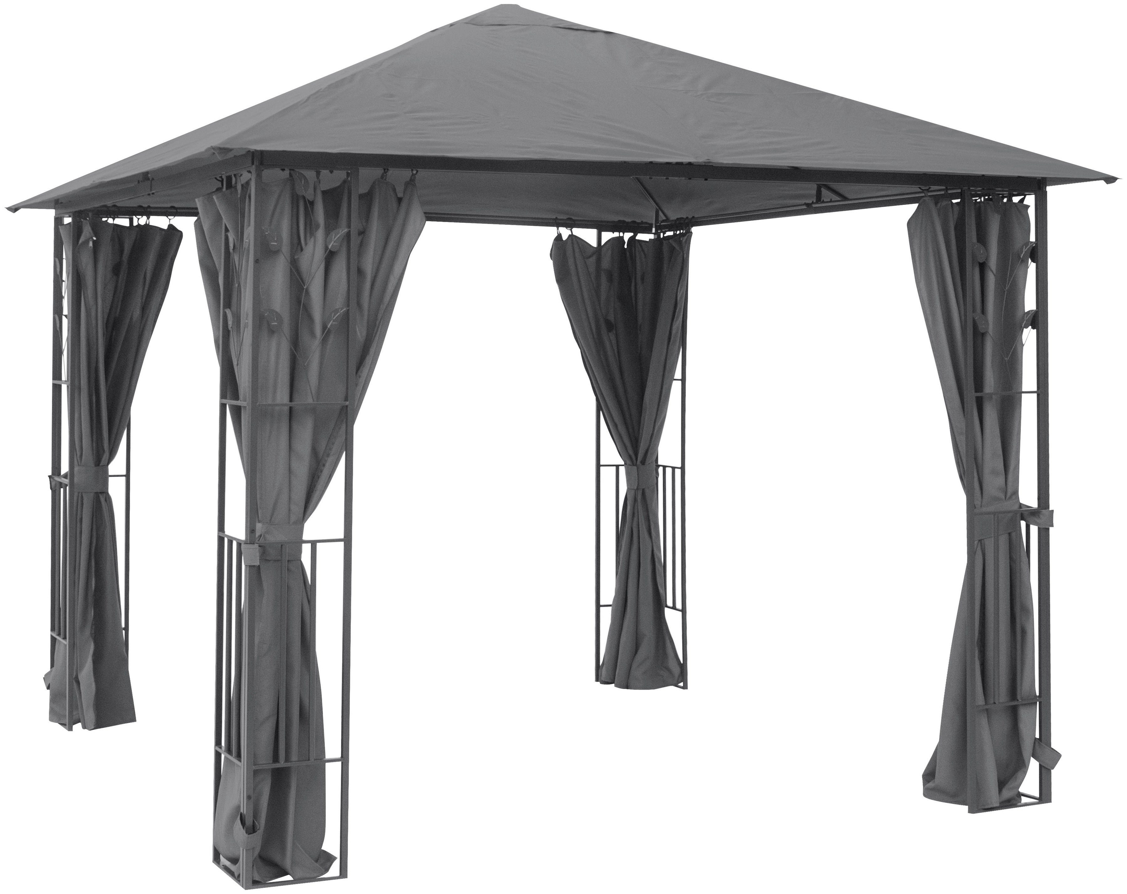 KONIFERA Pavillon »Athen«, BxT: 300×300 cm, Blätter-Optik, inkl. 4 Seitenteile