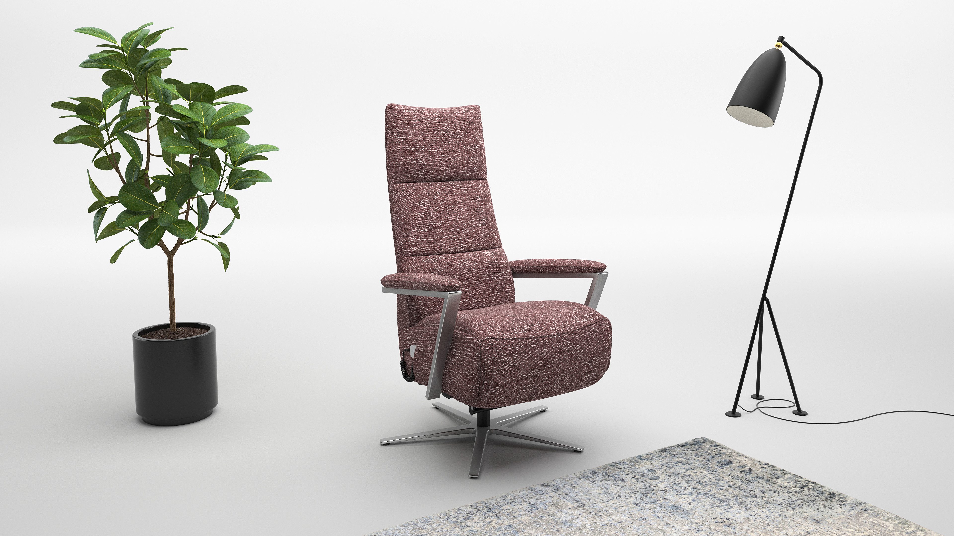 sit&more TV-Sessel Vario Comfort, inkl. Kopfteilverstellung & 360° Drehfunktion, mit Gasdruck, Höhe der Armlehnen 64cm