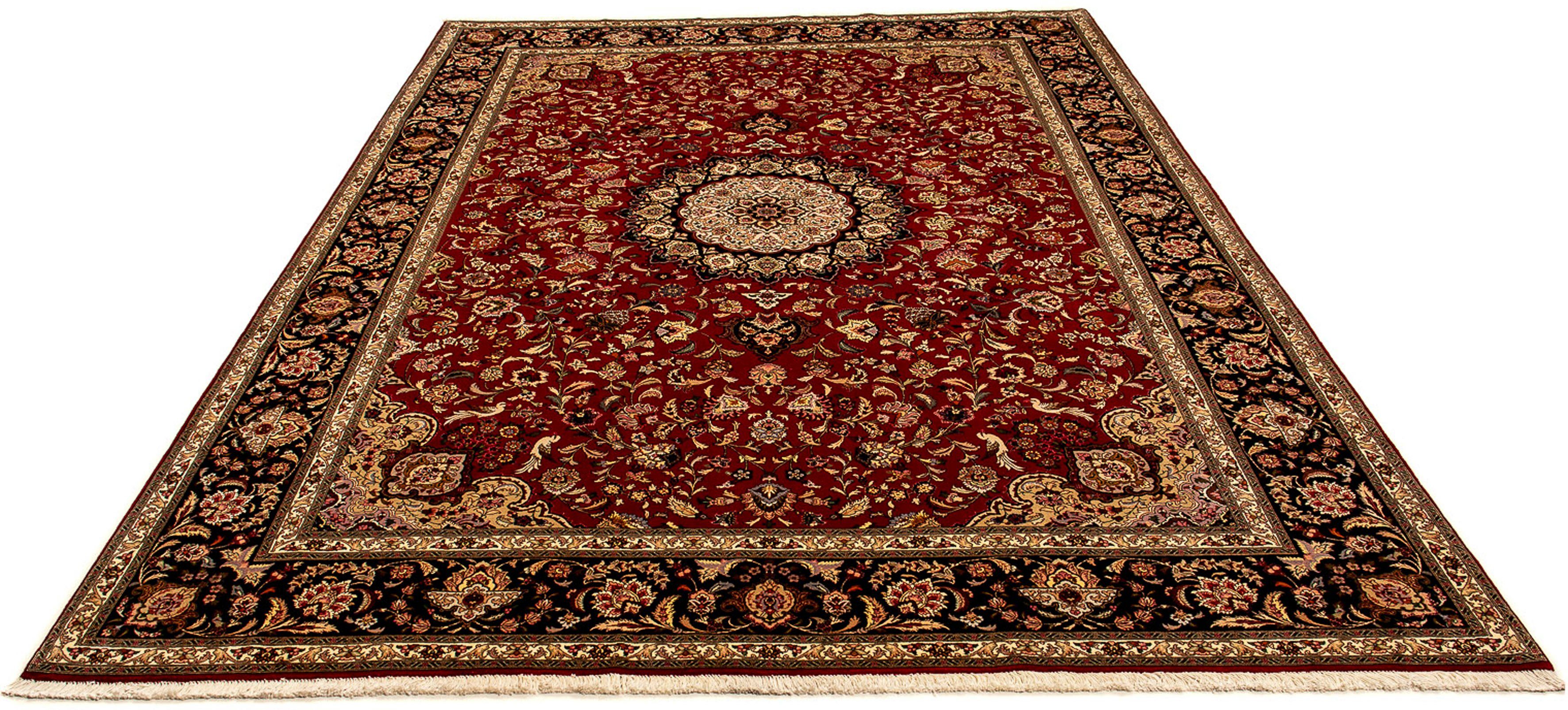Orientteppich Perser - Täbriz - Royal - 356 x 253 cm - rot, morgenland, rechteckig, Höhe: 7 mm, Wohnzimmer, Handgeknüpft, Einzelstück mit Zertifikat