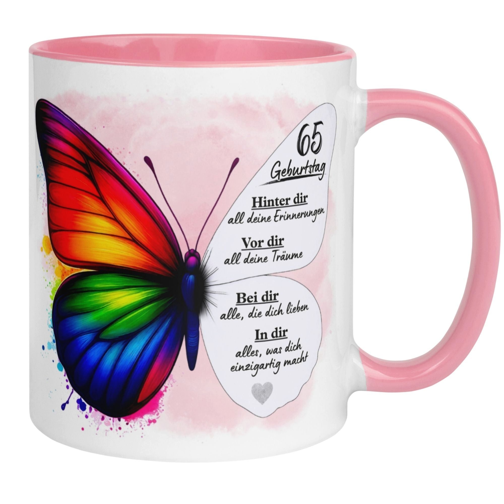 Momentals Tasse 65. Geburtstag Frau – Weil du einzigartig bist – Geburtstagsgeschenk, Beidseitiger Druck · Links- & Rechtshänder · Spülmaschinenfest