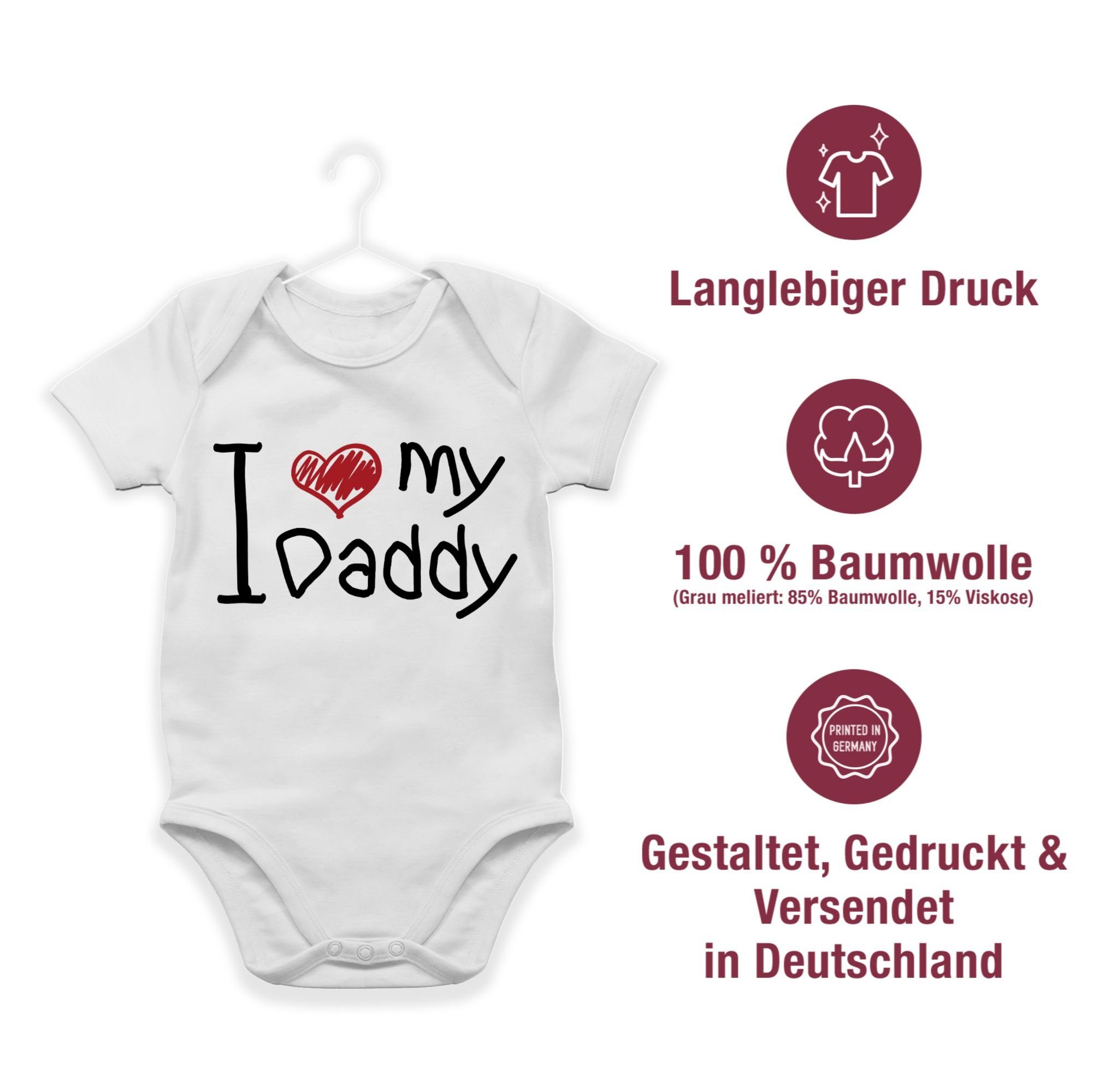 Shirtracer Shirtbody I love my 1 Daddy Geschenk schwarz Weiß quer Vatertag Baby