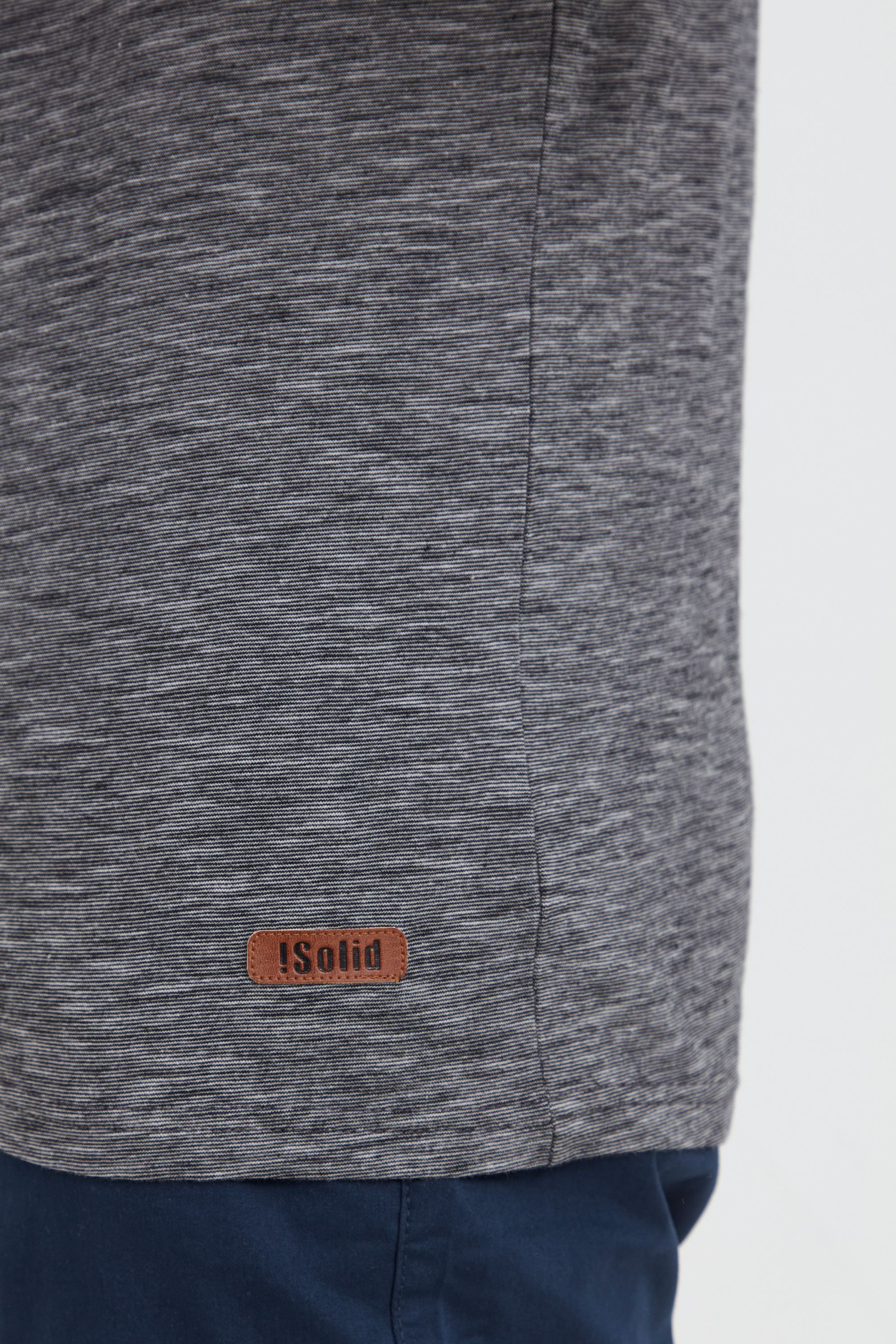 !Solid Rundhalsshirt SDSigos Kurzarmshirt mit Knopfleiste