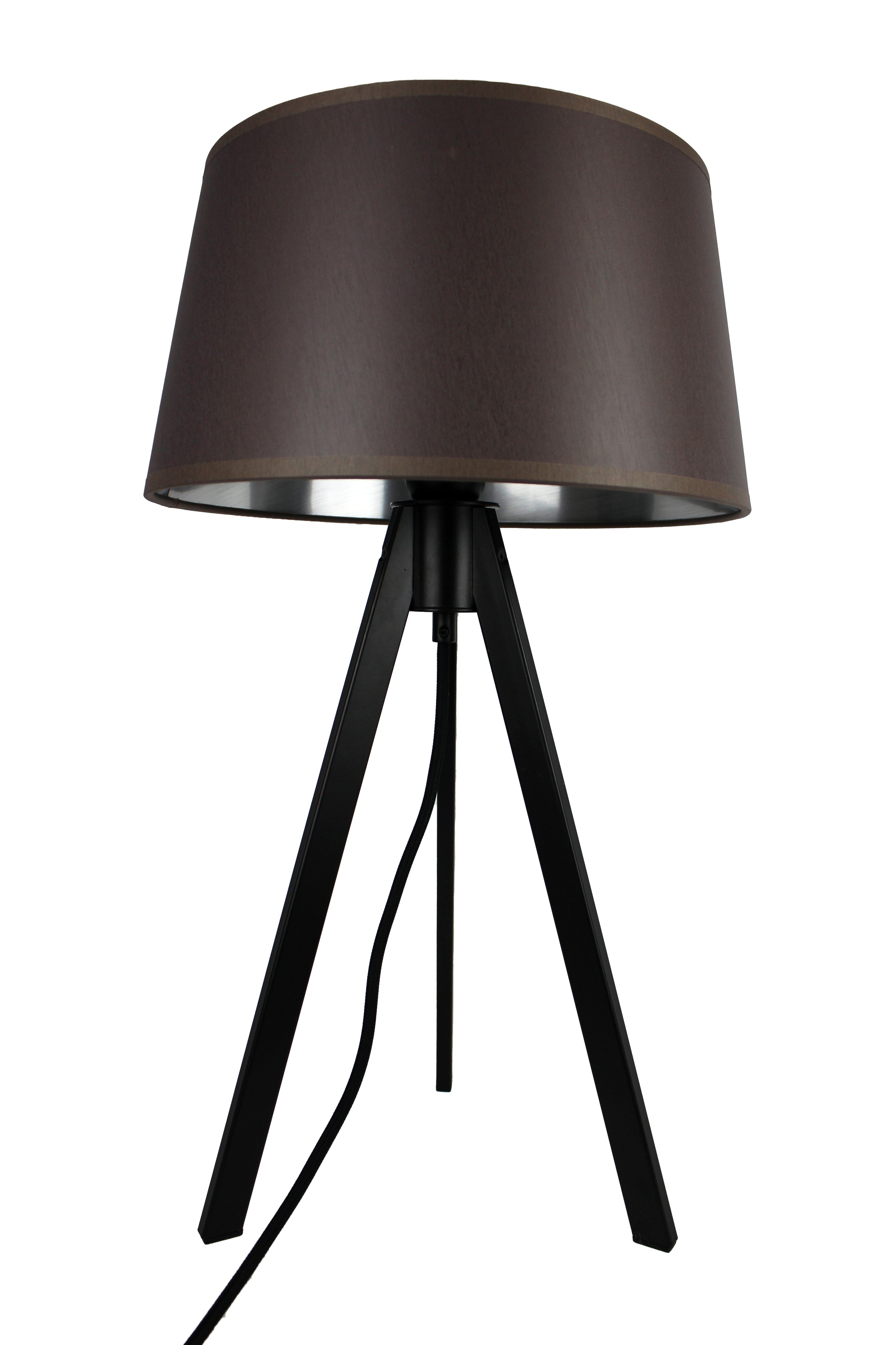 Signature Home Collection Nachttischlampe Nachttischlampe Metall schwarz  Dreibein mit Lampenschirm, ohne Leuchtmittel, warmweiß, handgefertigt aus  Edelstahl schwarz lackiert