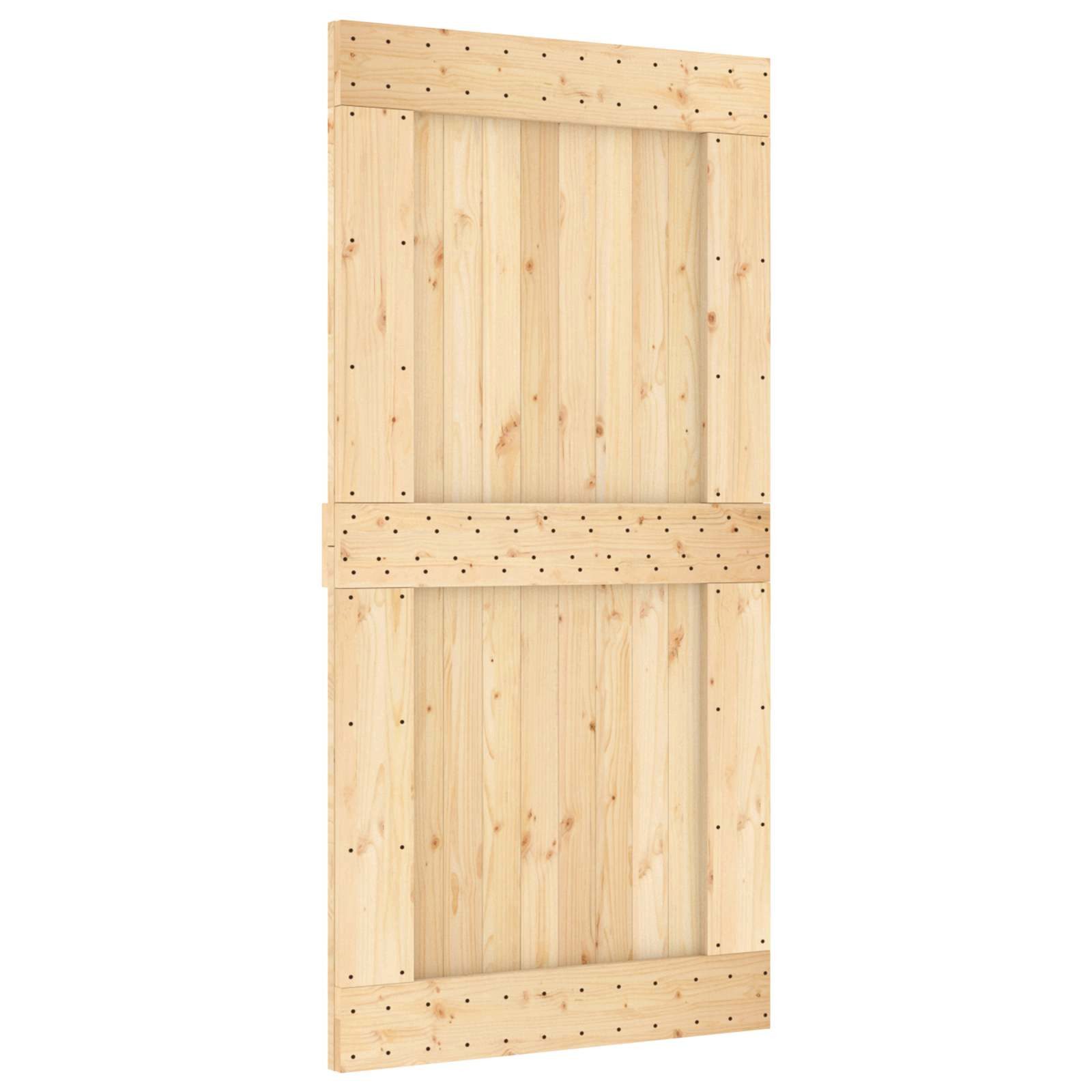 vidaXL Schiebetür Tür NARVIK 100 x 210 cm Massivkiefer (Unbehandelt) Natur (1-St)