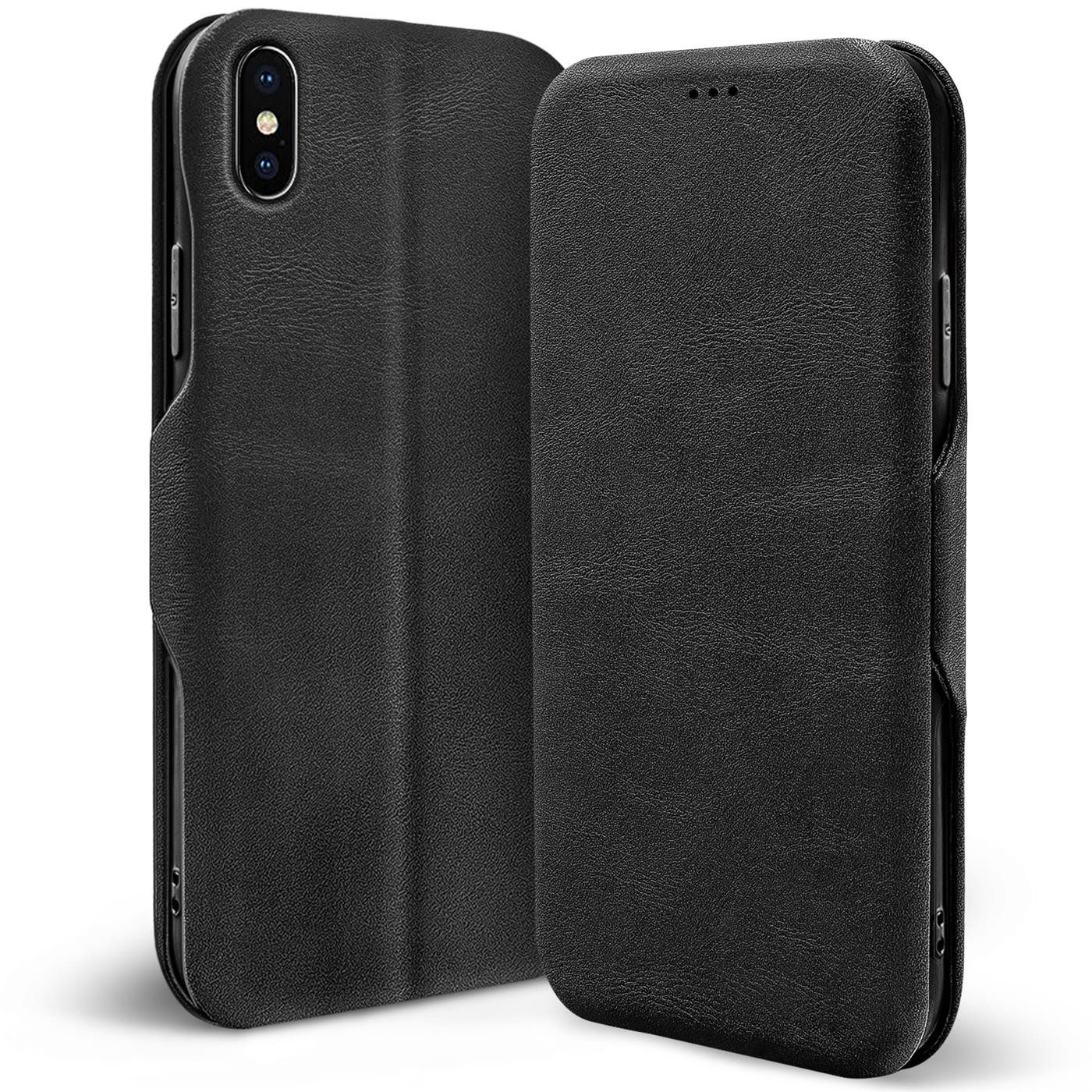 CoolGadget Handyhülle Business Premium Hülle für Apple iPhone XS Max 6,5 Zoll, Handy Tasche mit Kartenfach für iPhone XS Max Schutzhülle