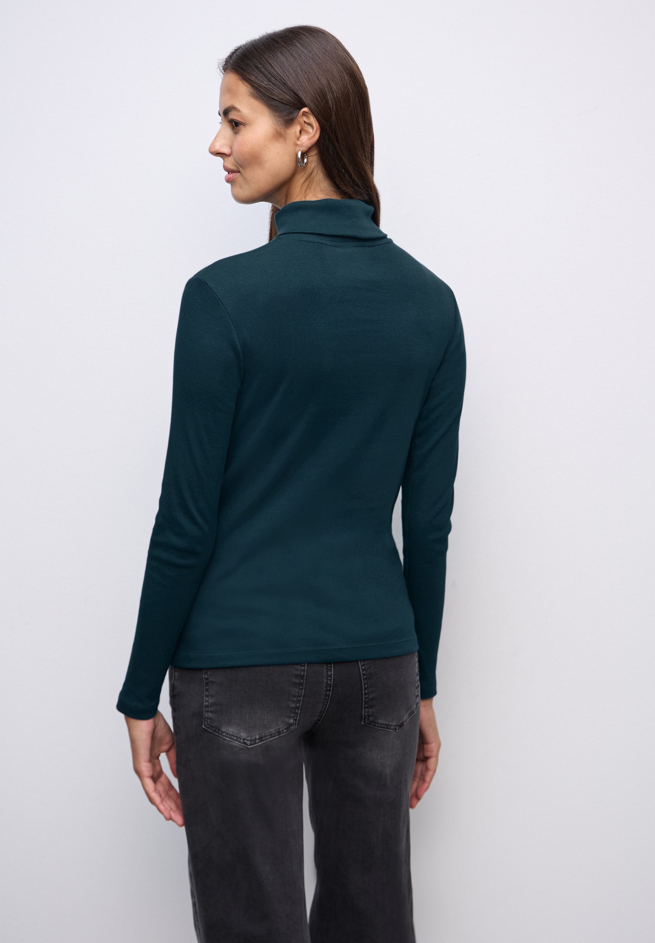 STREET ONE Langarmshirt mit Rippstrick-Struktur günstig online kaufen