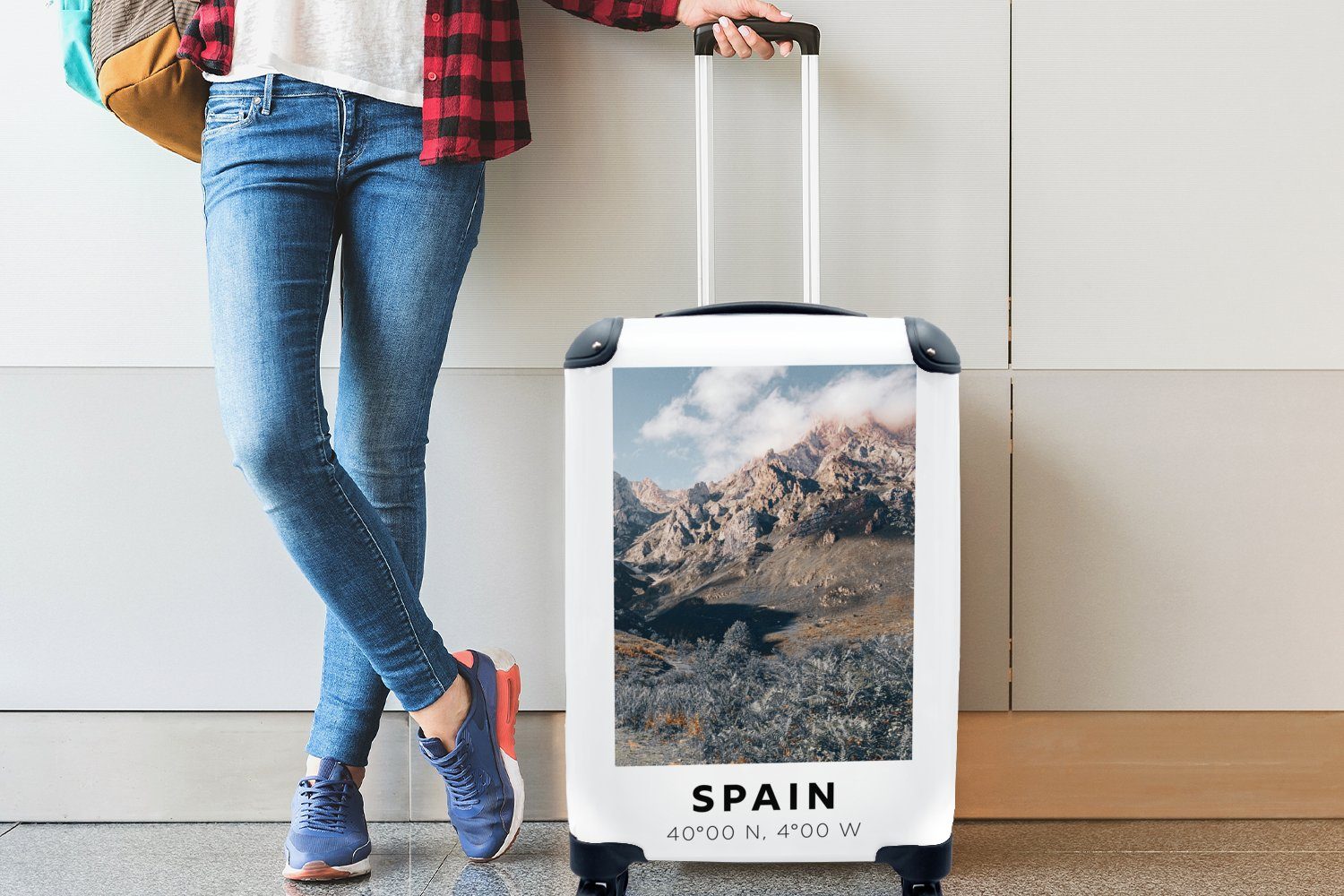 Trolley, Ferien, Spanien Berge, MuchoWow rollen, Reisekoffer Natur Handgepäckkoffer 4 für mit Rollen, - Reisetasche Handgepäck -