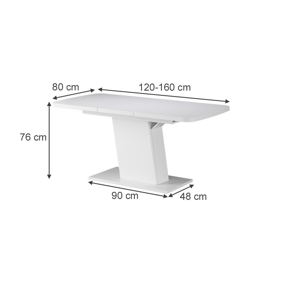 Vicco Esstisch Fenaro, Weiß, 120 x 80 cm ausziehbar günstig online kaufen