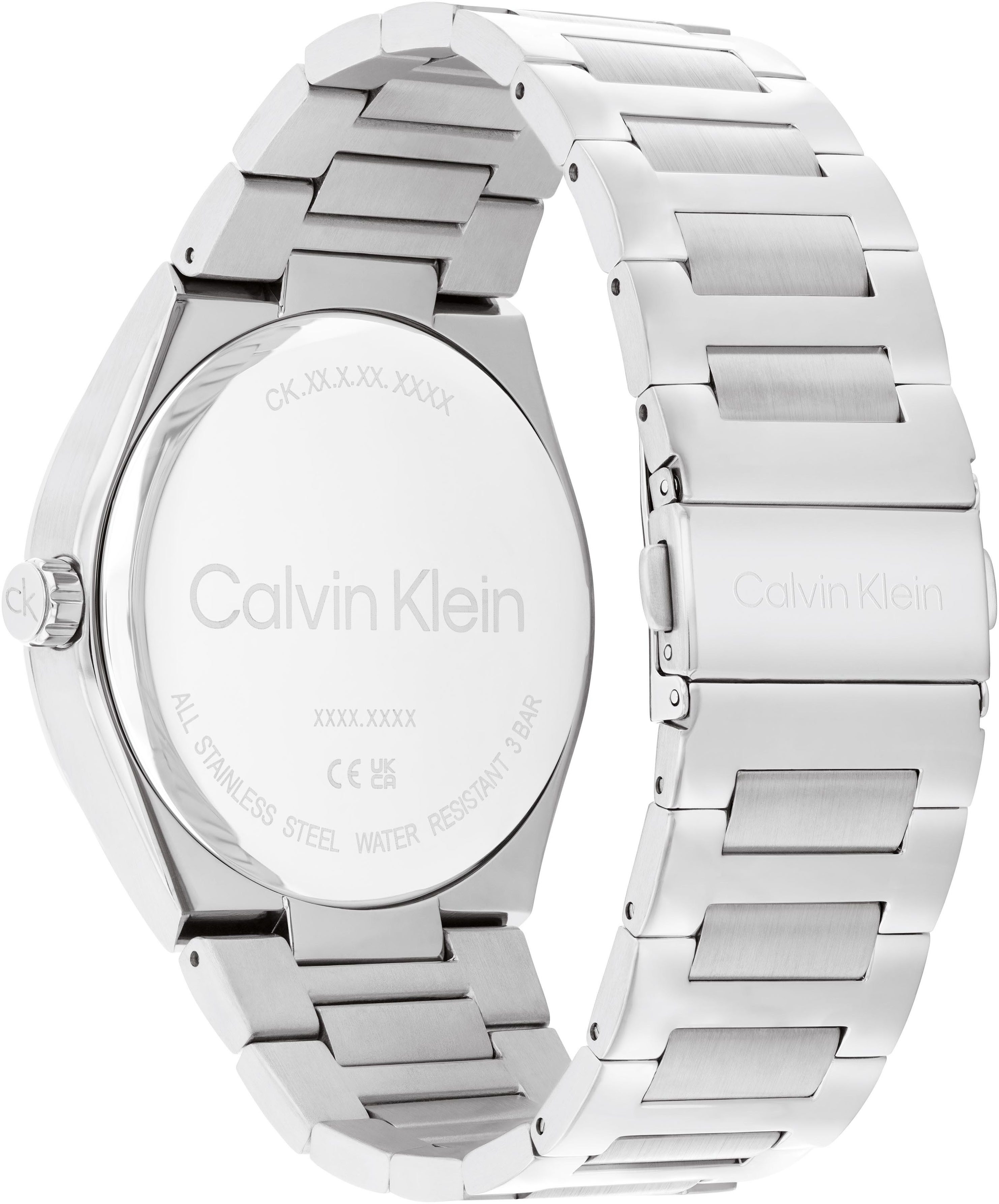 Calvin Klein Quarzuhr DISTINGUISH GMT 25200489, Armbanduhr, Herrenuhr, Edelstahlarmband, analog, Tag, 2. Zeitzone