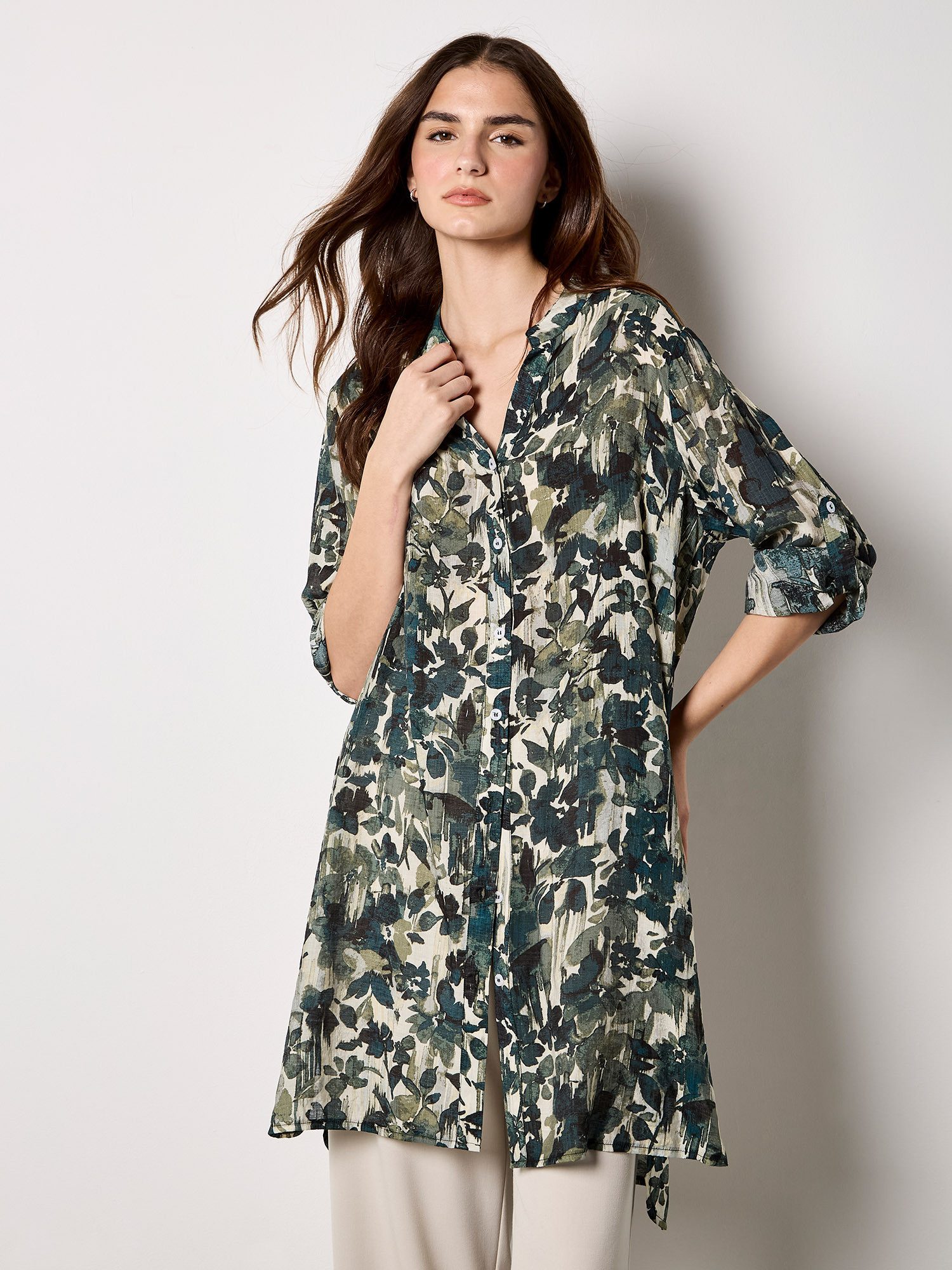 Apricot Tunika Tunika-Hemd mit Blumenmuster günstig online kaufen