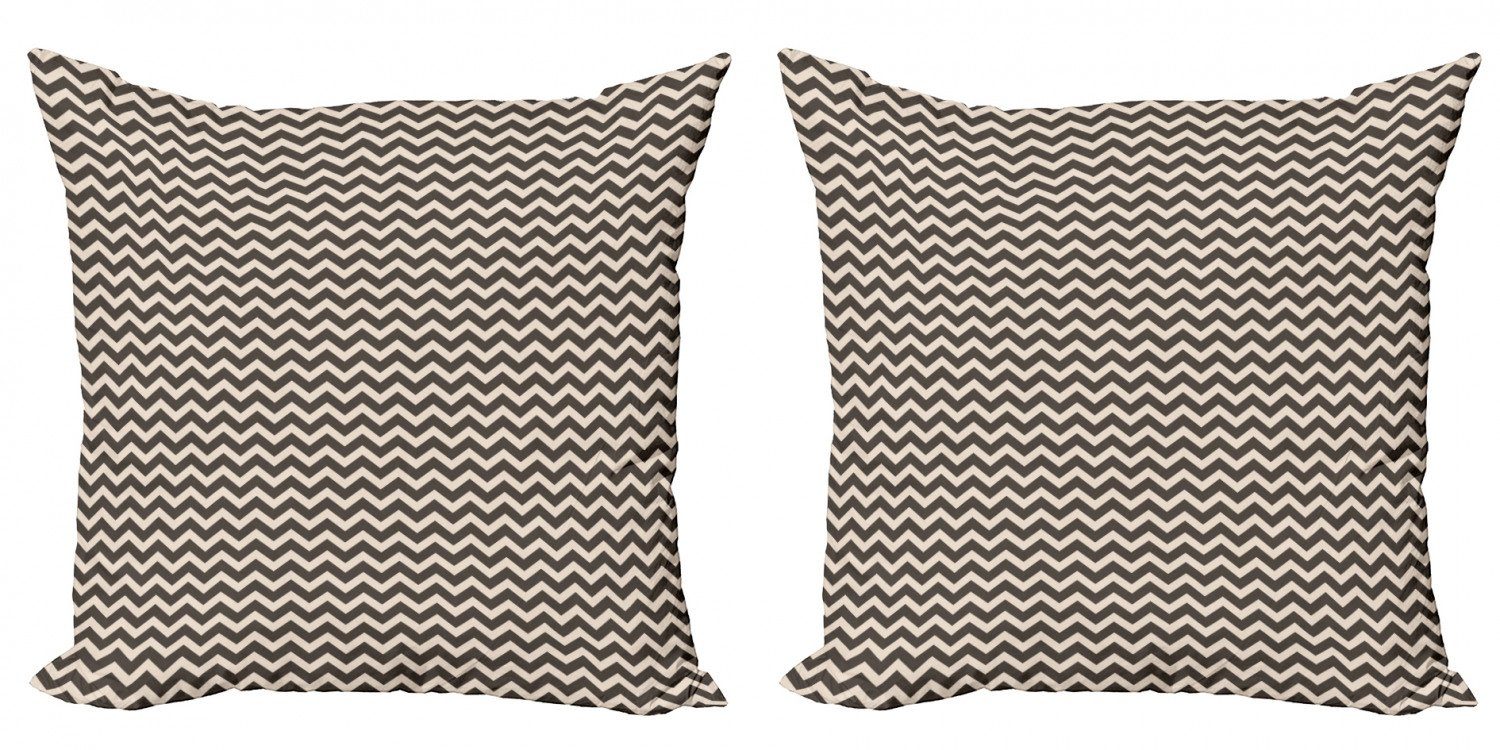 Kissenbezüge Modern Accent Zigzag Doppelseitiger Abstrakt Abakuhaus naturfarben (2 Stück), Erdige Ton Digitaldruck