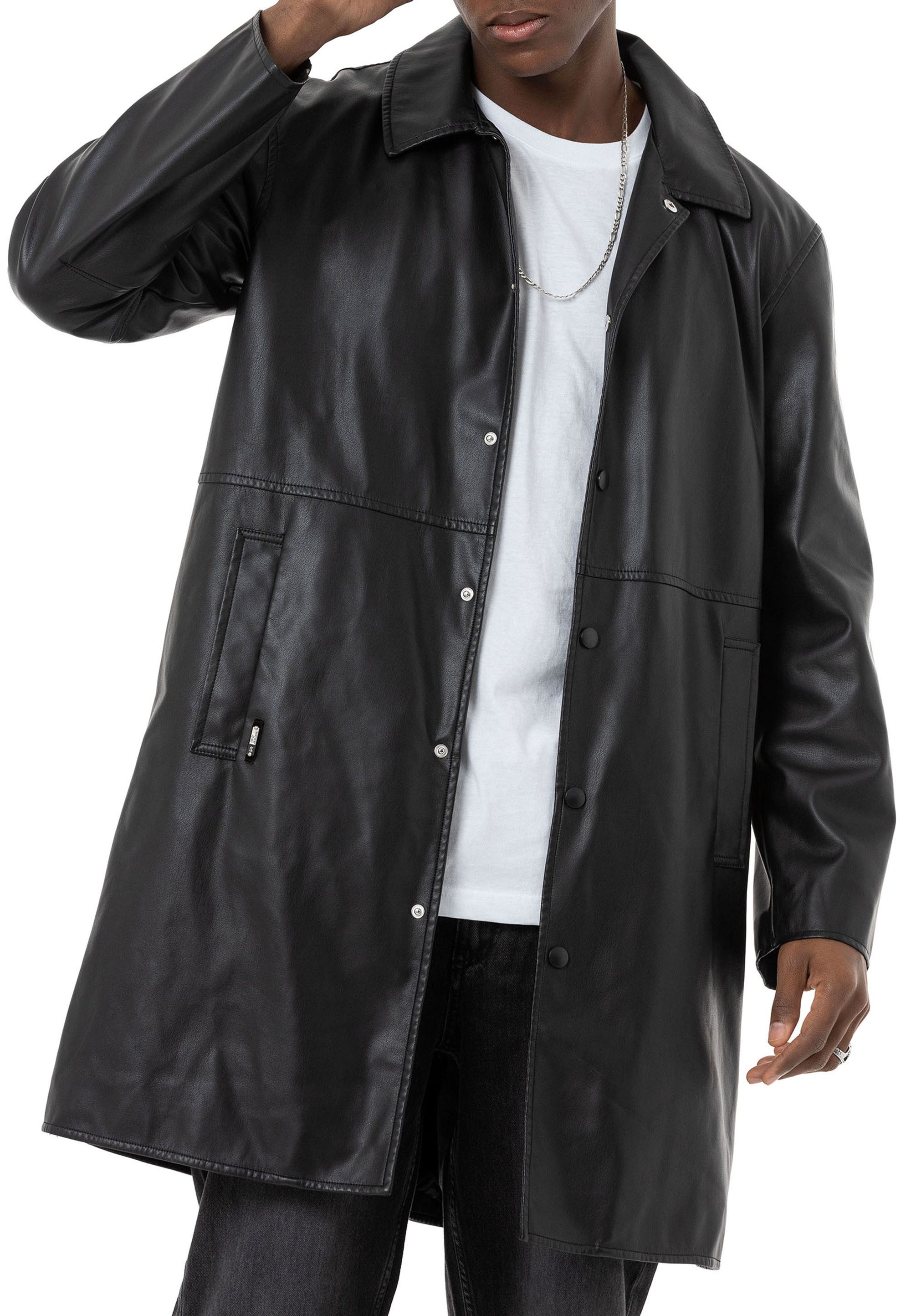 RedBridge Lederimitatjacke Red Bridge Herren Kunstleder Jacke lang Mantel L günstig online kaufen