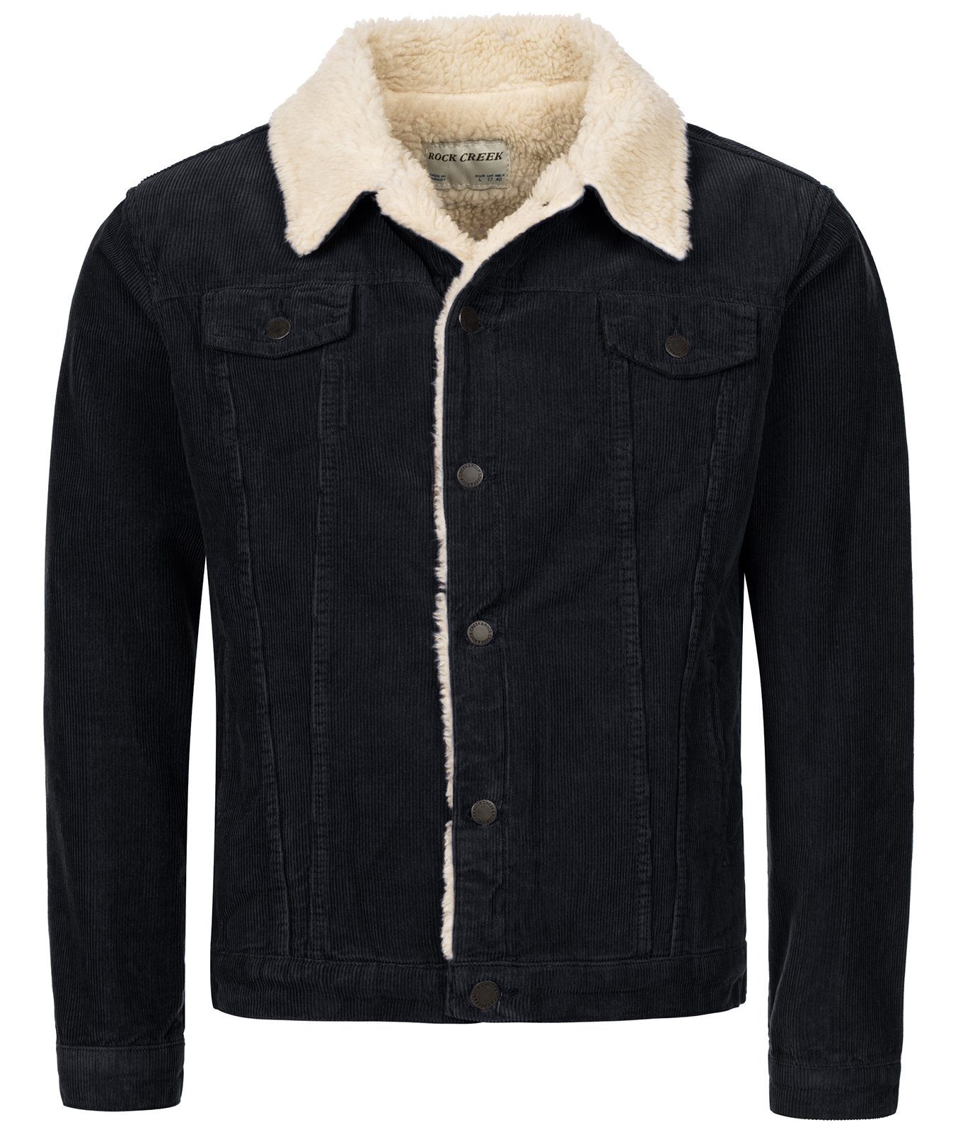 Winterjacke Herren Cordjacke mit Teddyfell-Kragen H-211