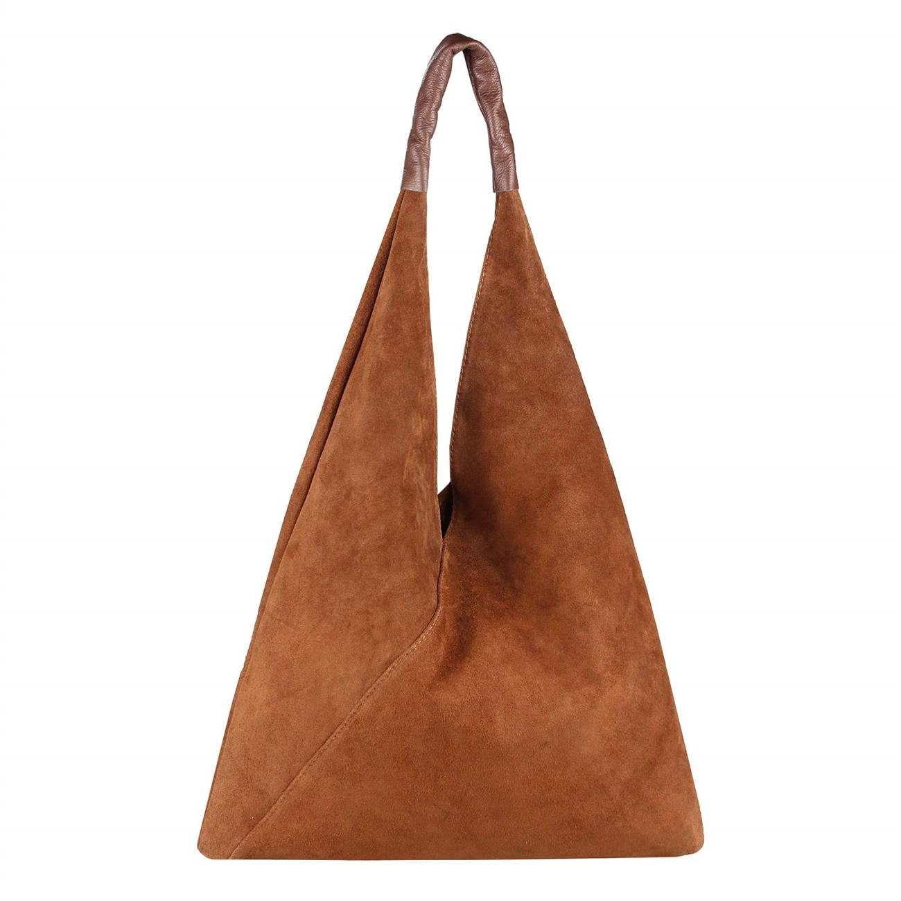 Schultertasche Made in Italy Damen XXL Leder Tasche Shopper