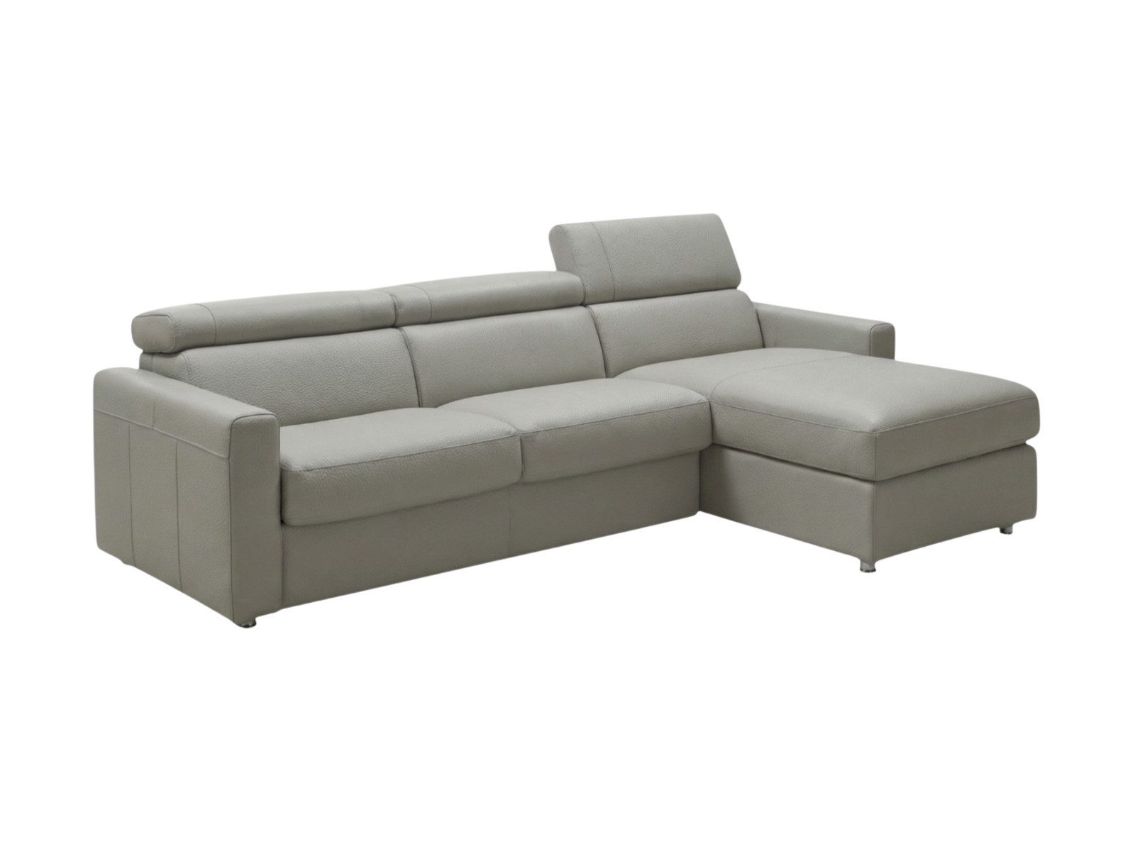 Villa Möbel Ecksofa Morris, L-Form 1 Teile, Echtleder-Ecksofa Bettfunktion und Kopfteilverstellung fürs Wohnzimmer