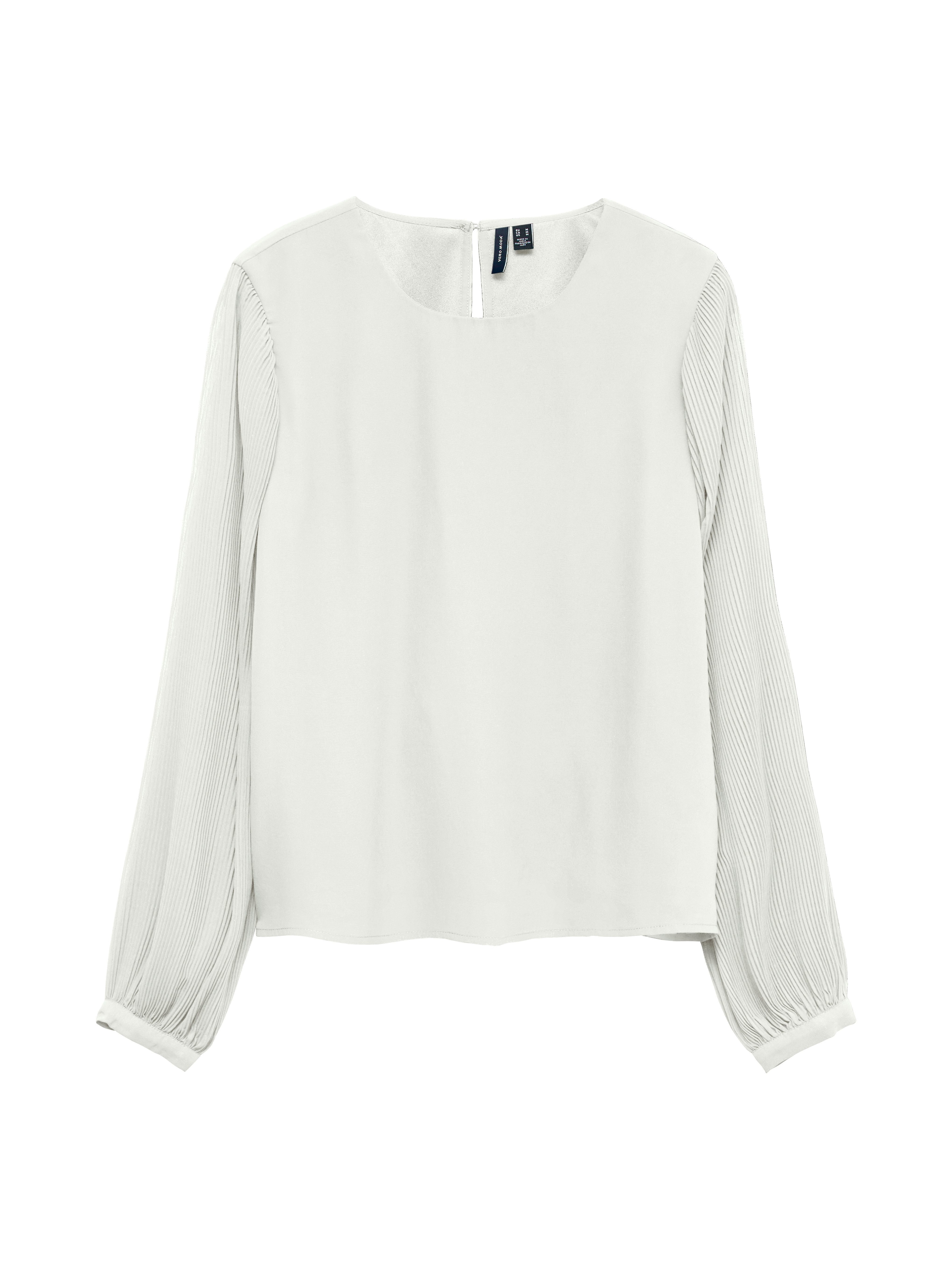 Vero Moda Blusenshirt VMSIGNE LS PLISSE TOP WVN mit Schlingenverschluss