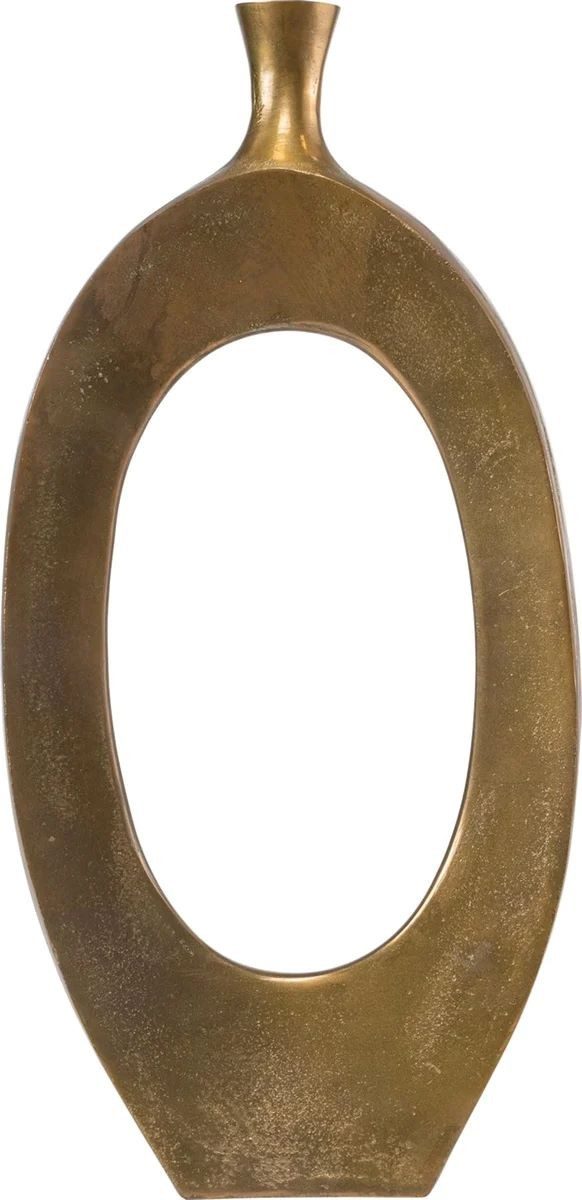 Lesli Living Dekovase Vase Blumenvase Metall gold 24x5x49,5cm günstig online kaufen