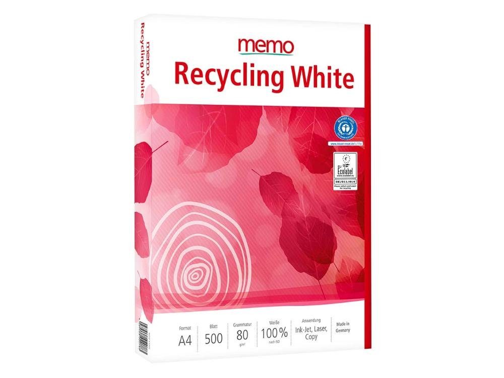 memo memo Multifunktionales Kopierpapier Whi 'Recycling Kopierpapier