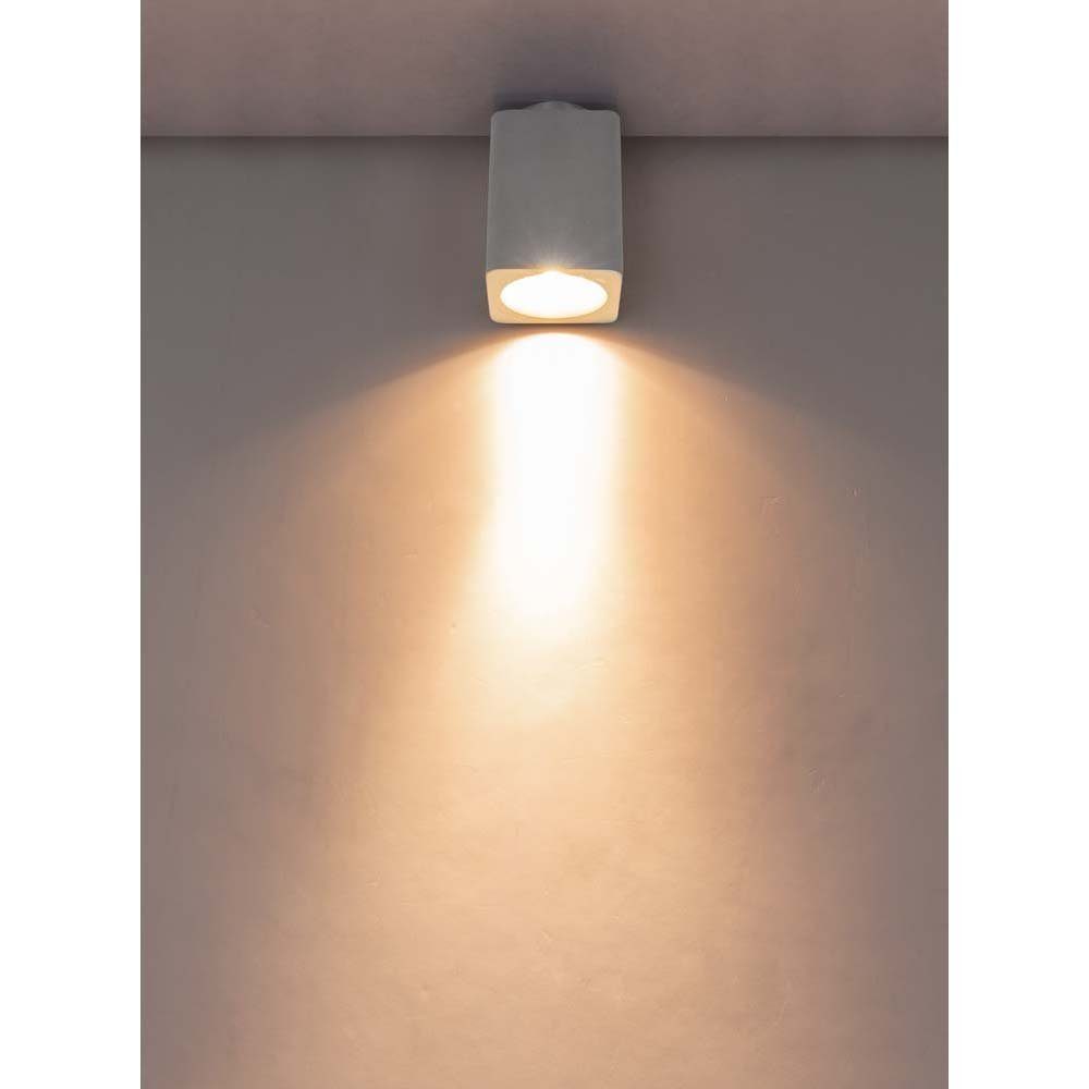 Lampe Leuchte Quadratisch Beton Leuchtmittel Optik nicht Zimmer Schlaf etc-shop Chrom Deckenstrahler, Decken inklusive,