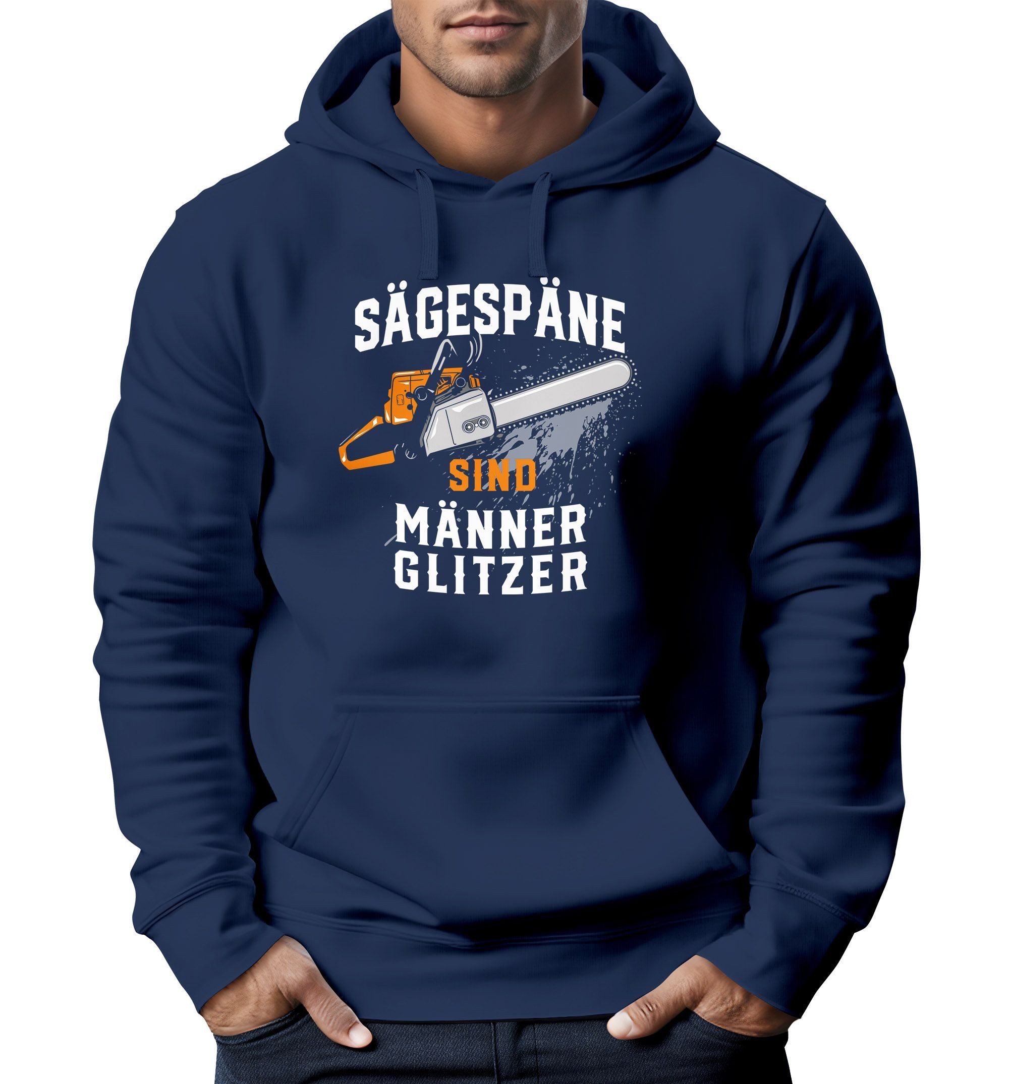 Neverless Hoodie Hoodie Herren Spruch Sägespäne sind Männer-Glitzer Motiv H günstig online kaufen