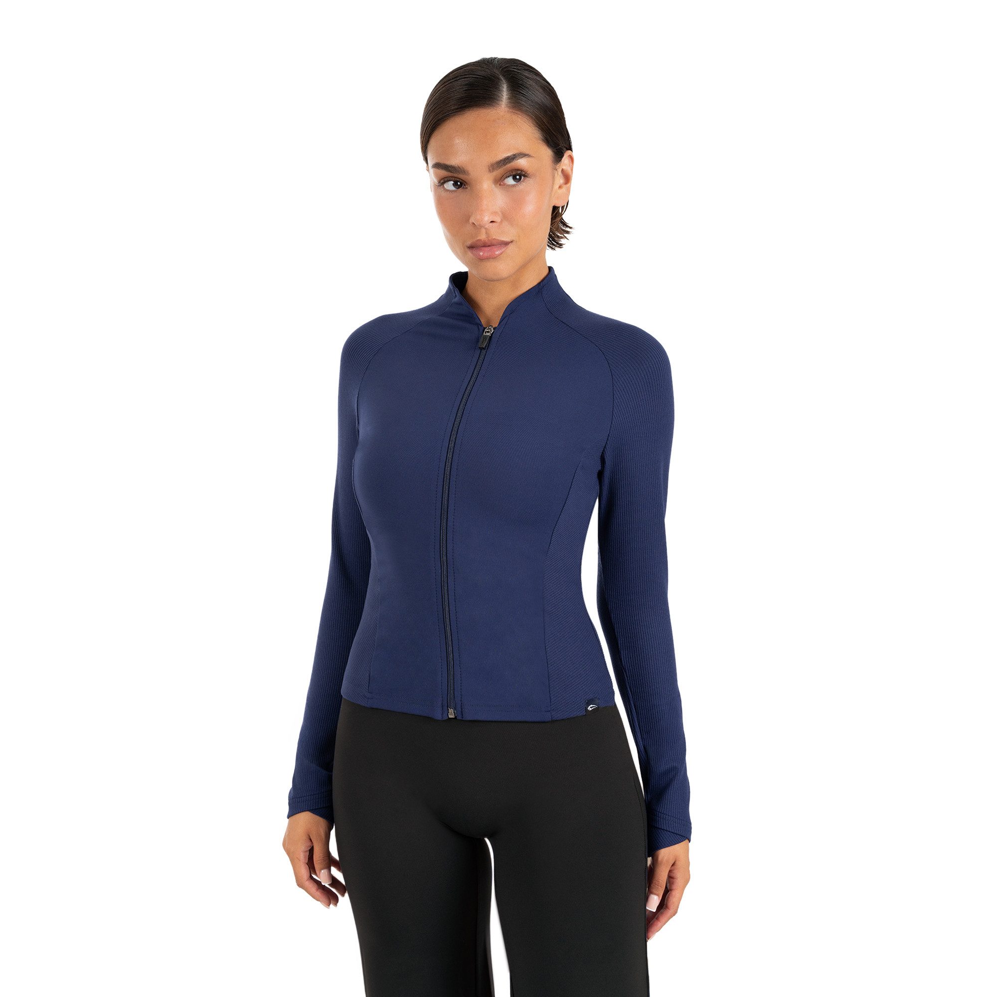 Smilodox Outdoorjacke Solvea Damen, Trainingsjacke, Shaped Fit, Gymkleidung, Sportjacke Figurbetont, Stehkragen, Reißverschluss, Jacke für Fitness, Yoga