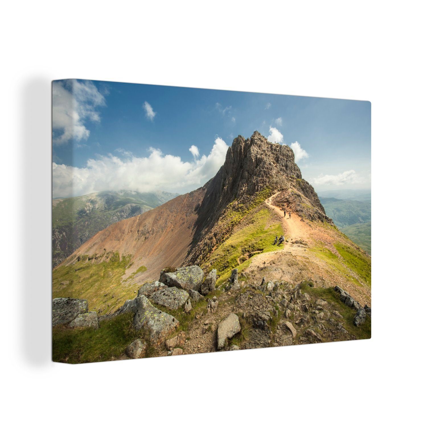 OneMillionCanvasses® Leinwandbild Berggipfel im Snowdonia-Nationalpark in Wales, (1 St), Wandbild Leinwandbilder, Aufhängefertig, Wanddeko, 30x20 cm