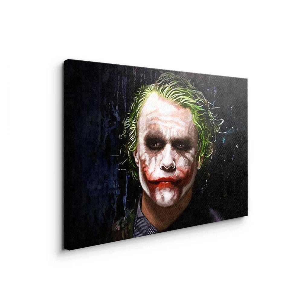 Rahmen DOTCOMCANVAS® schwarz Batman Joker Charakter Leinwandbild schwarzer crazy Porträt Film mit Leinwandbild, TV