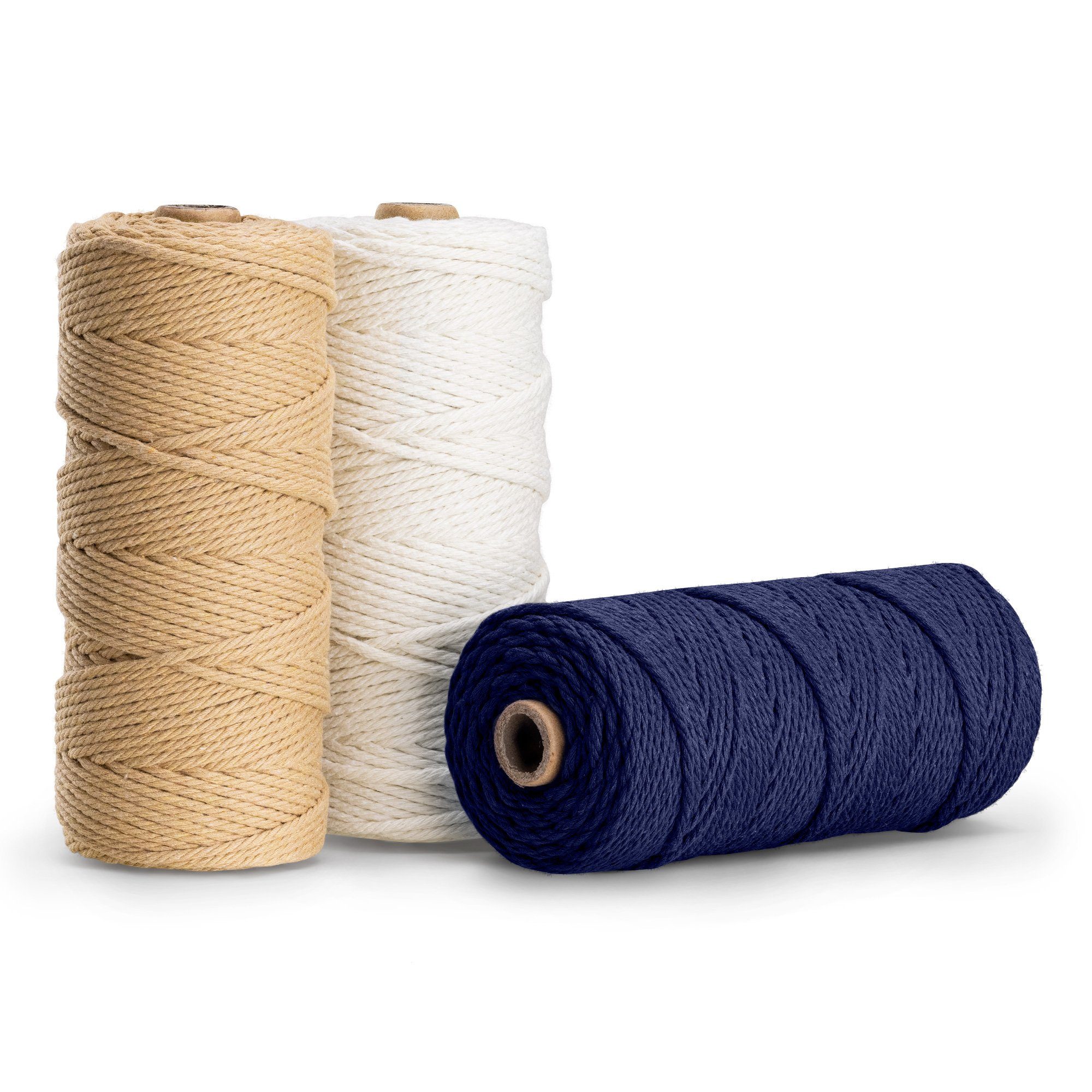 Nähgarn Makramee Garn 3er Set, Baumwolle, DIY Wandteppich/Traumfänger