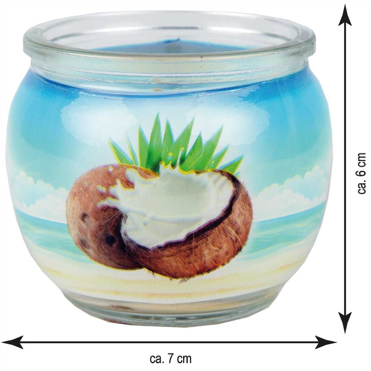 HS Candle Duftkerze im Glas (1-tlg), Coconut, Duftnote cremig & exotisch, Ø7x6cm, bis zu 22h Brenndauer – Bild 4 von 5
