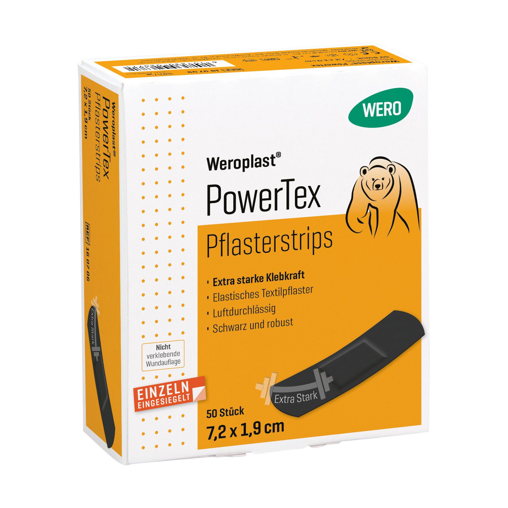 Weroplast® Wundpflaster PowerTex Pflasterstrips (50 St), Pflasterstrips