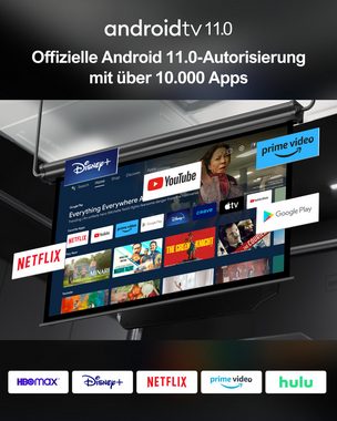 Ultimea E40 Beamer Android TV 11.0 mit Netflix,Dolby Audio,Tiefe Bässe, LCD-Beamer (30000 lm, 2000:1, 1920 x 1080 px,Tragegriffdesign, Tragbar Projektor Native 1080P)