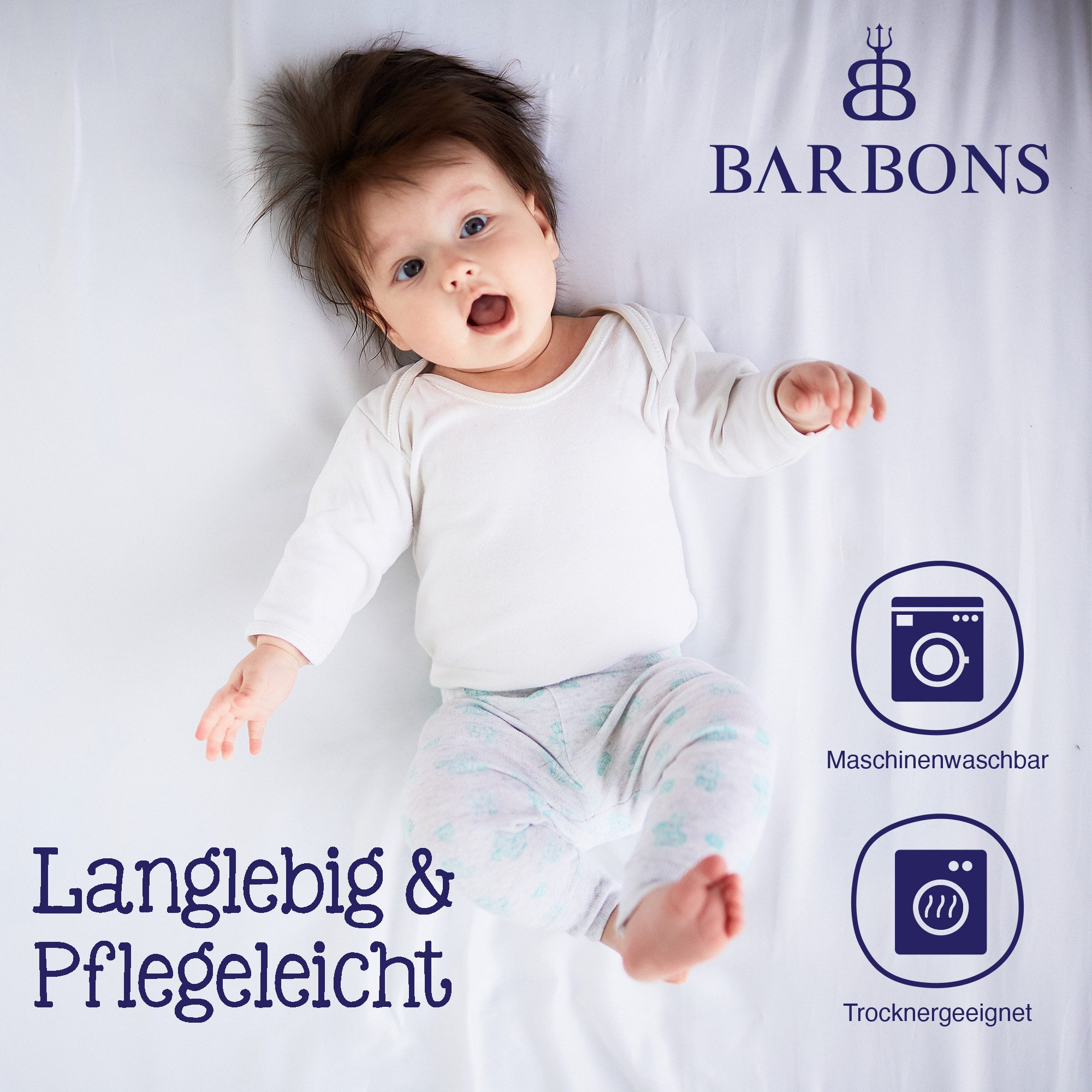 BARBONS Spannbettlaken 60x120 für Baby, Jersey Bettlaken Babybett, Kinderbe günstig online kaufen