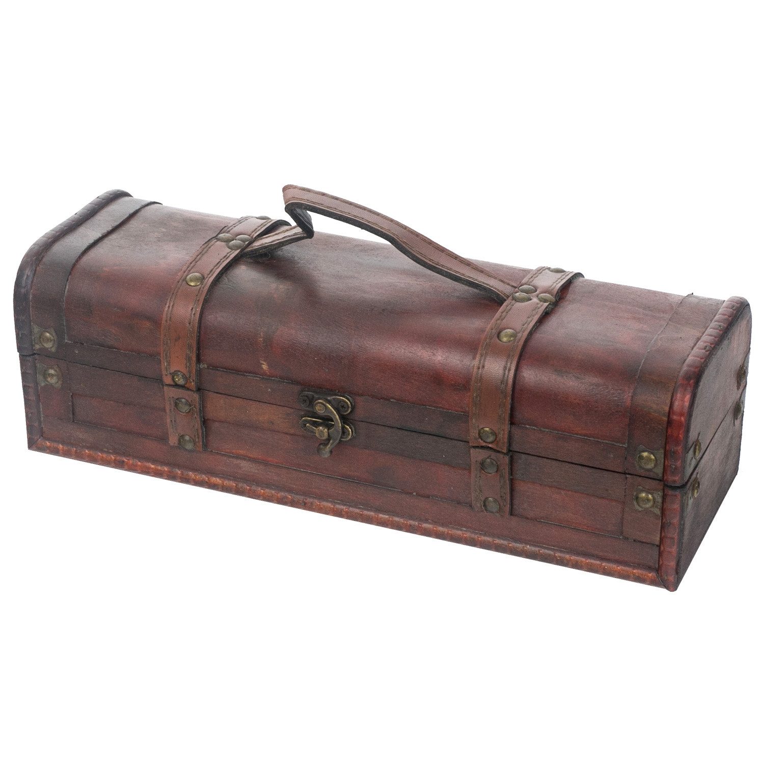 HMF Geschenkbox Deko Geschenk aus Holz für 1 Weinflasche, Querformat, Spani günstig online kaufen