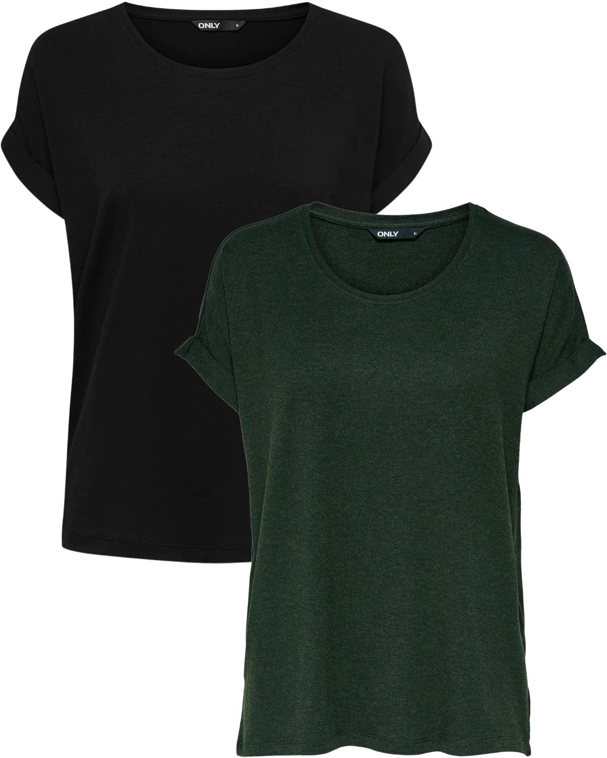 ONLY T-Shirt Stilvolles Basic Shirt mit Rundhalsausschnitt (2er-Pack) unifa günstig online kaufen