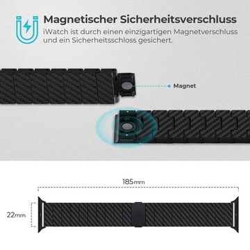 Pitaka Smartwatch-Armband Carbon Fiber Link Bracelet Modern Band 42-44mm