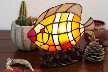BIRENDY Stehlampe Birendy Tischlampe im Tiffany Style Fisch Tiff159 Motiv Lampe