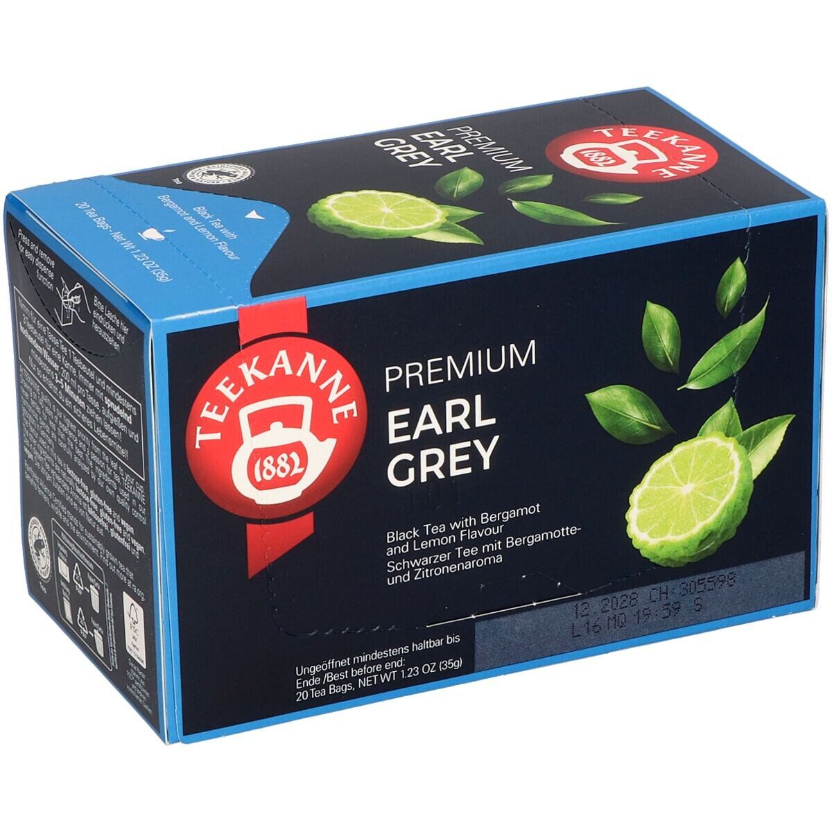 TEEKANNE Tee Premium - Earl Grey, 20 Beutel, Schwarzer Tee mit Bergamotte und Zitronen-Geschmack
