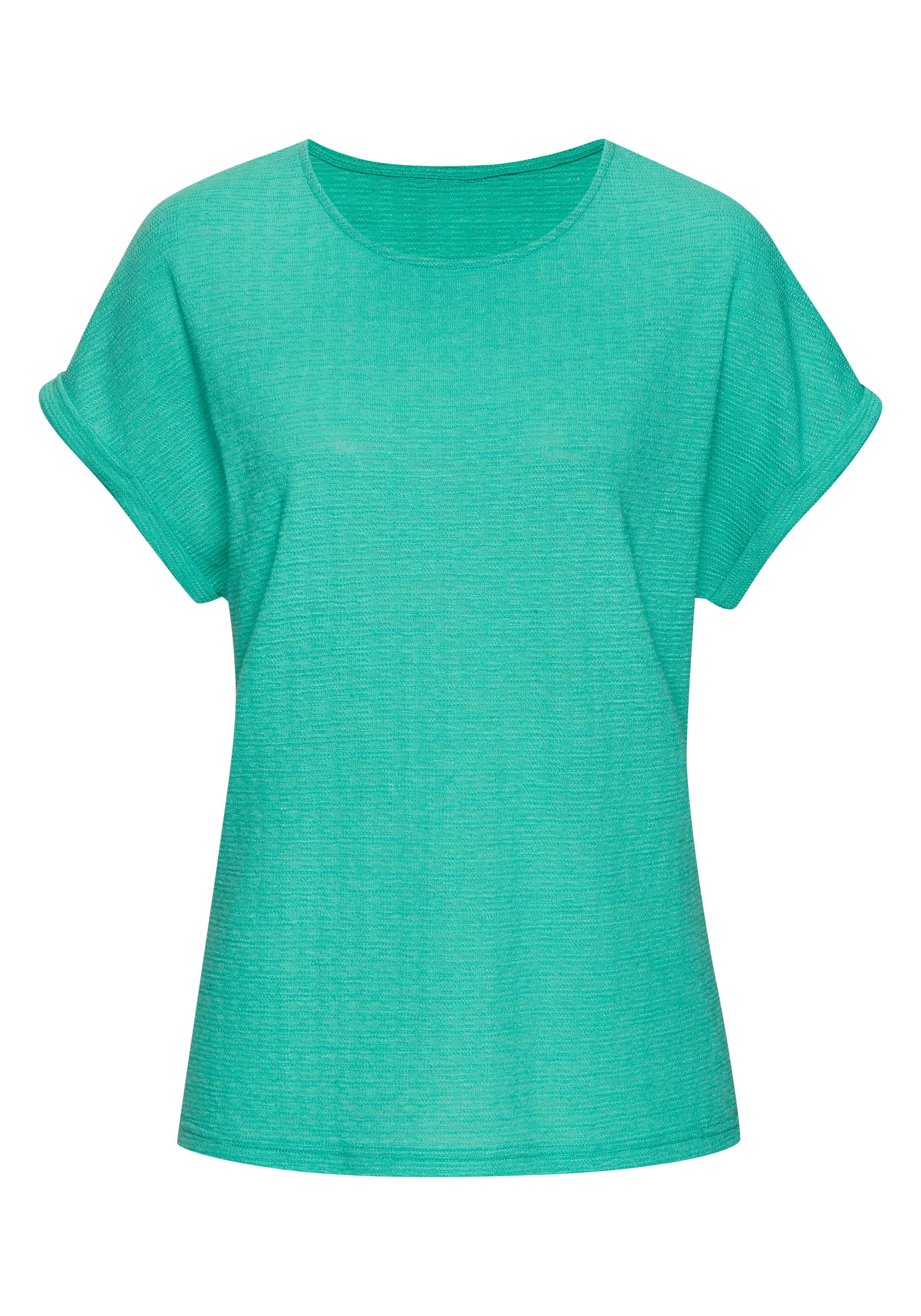 Vivance by Lascana T-Shirt mit modischer Struktur (2er-Pack) aus bügelfreier Qualität mit Baumwolle – Bild 4 von 5