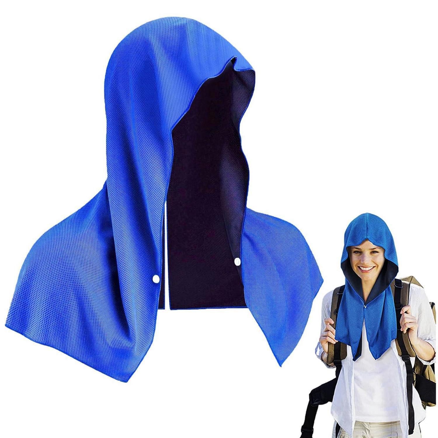 LuxusKollektion Kapuzenhandtuch Kühltuch Hoodie Blau, (1-St)
