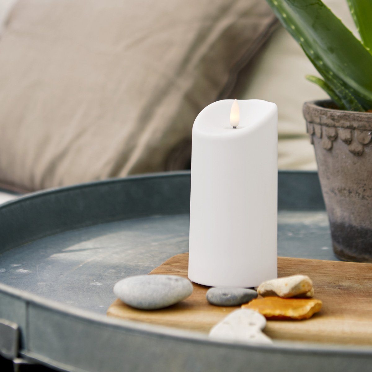 STAR TRADING LED-Kerze für Außen Terrasse Balkon Kunststoff 3D Flamme H: 15 günstig online kaufen