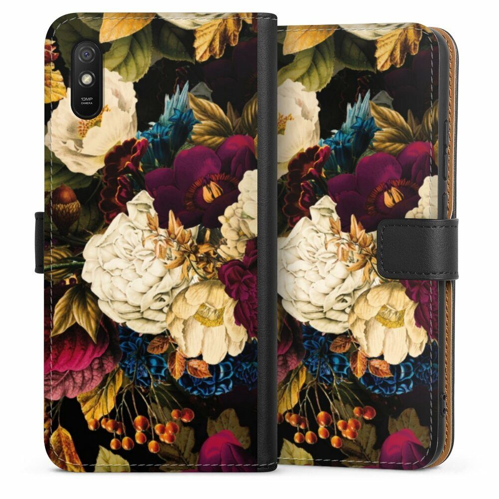Handyhülle Vintage Blumen Muster Dark Vintage Flowers