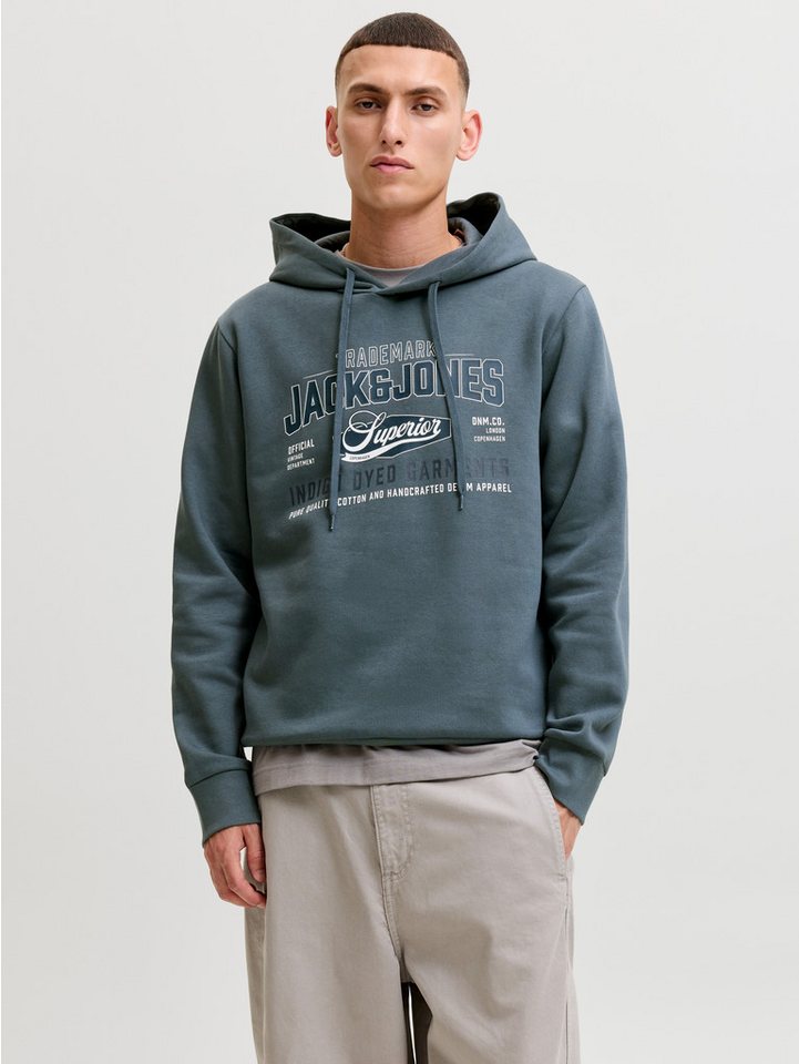 Jack & Jones Kapuzensweatshirt JJELOGO SWEAT HOOD 2 COL AW26 SN Baumwollmischung, regular fit