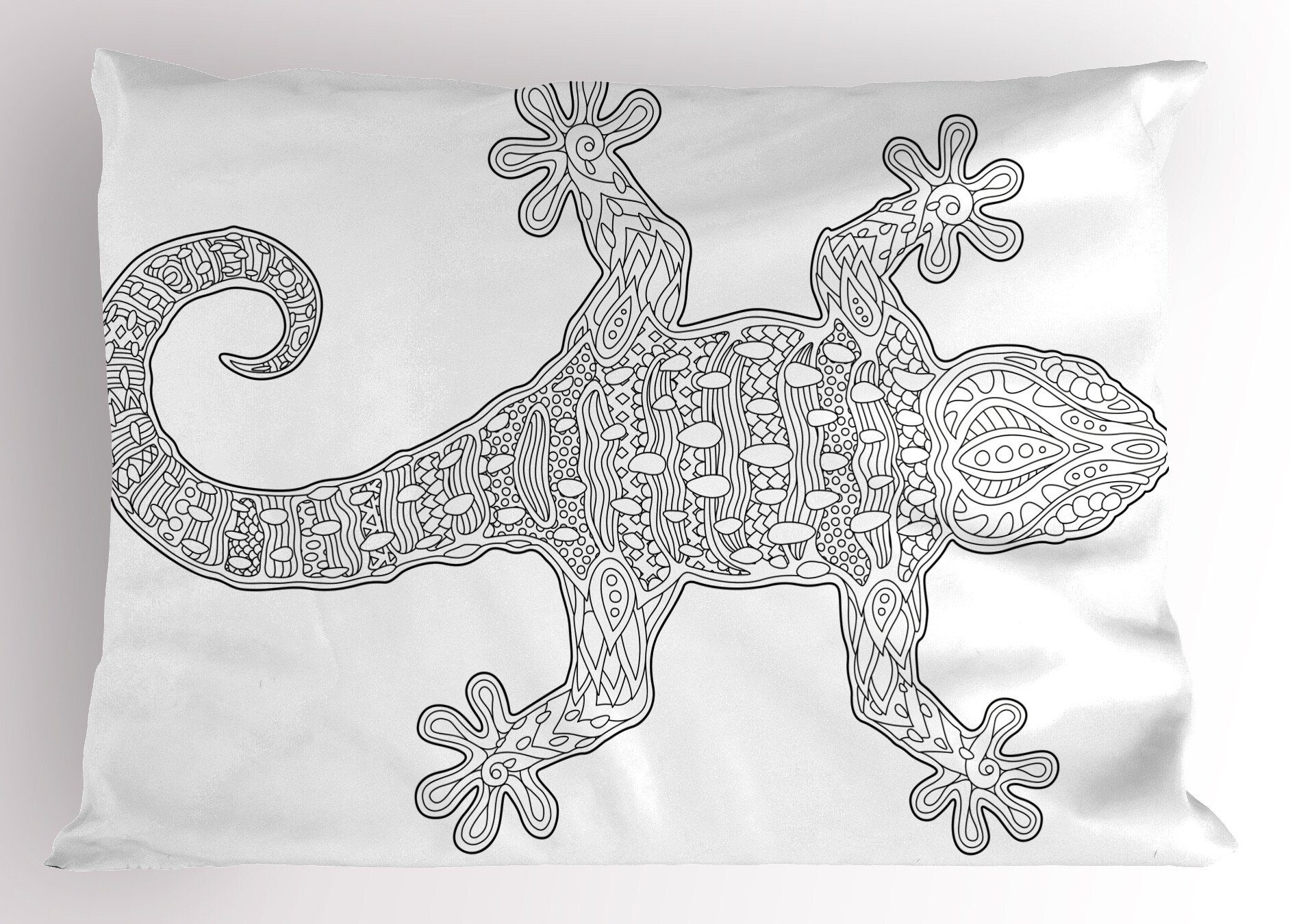 Gedruckter Abakuhaus (1 Stück), Size Salamander Übersicht King Standard Kissenbezug, Lizard Dekorativer Detaillierte Kissenbezüge