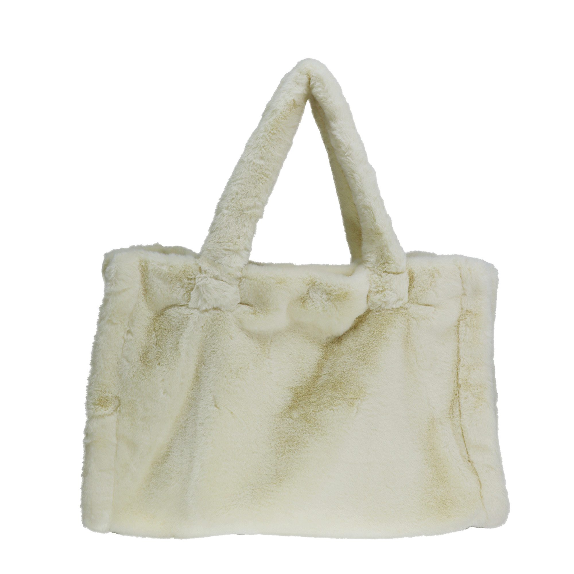 Lara Laurén Handtasche Plüsch Umhängetasche, Shopper mit Innenfach, flauschige Tote Bag mit Magnetverschluss