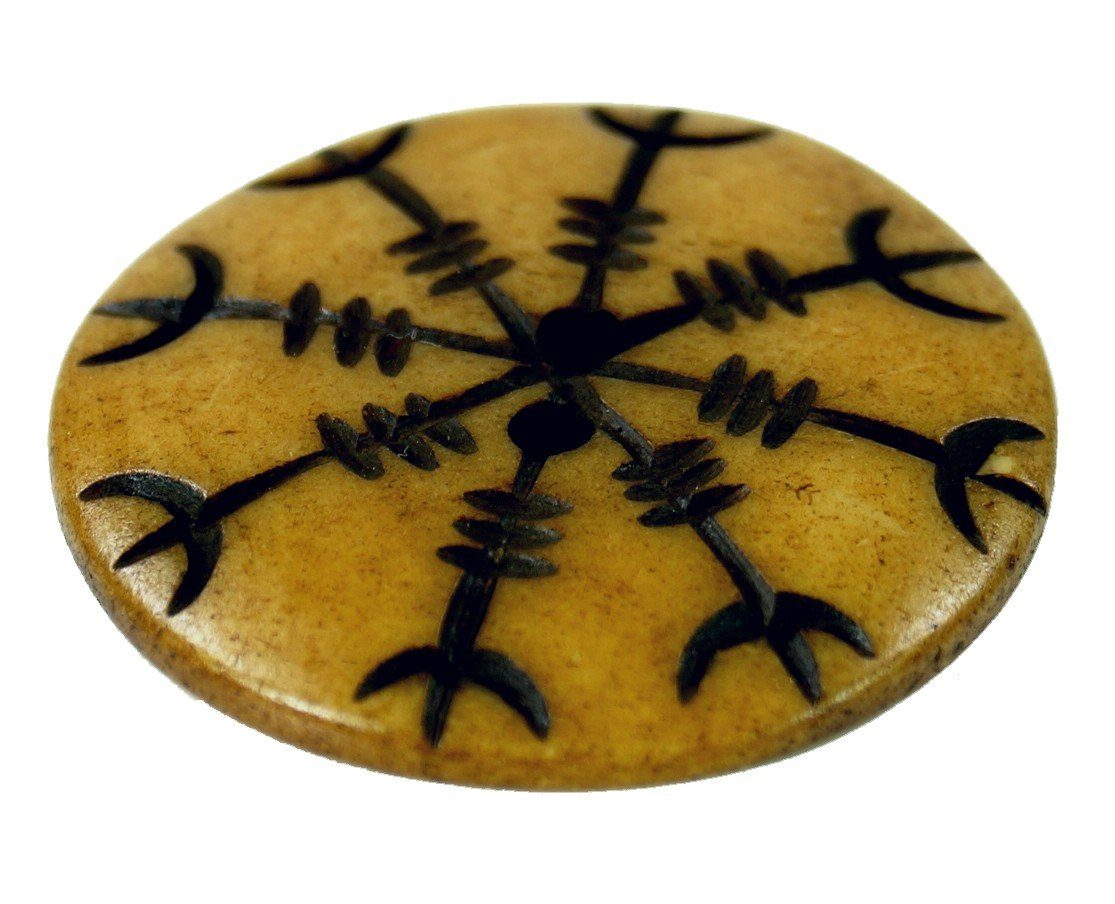 Guru-Shop Knopf Tibet Knopf aus Horn, Knopf Schneeflocke - 7